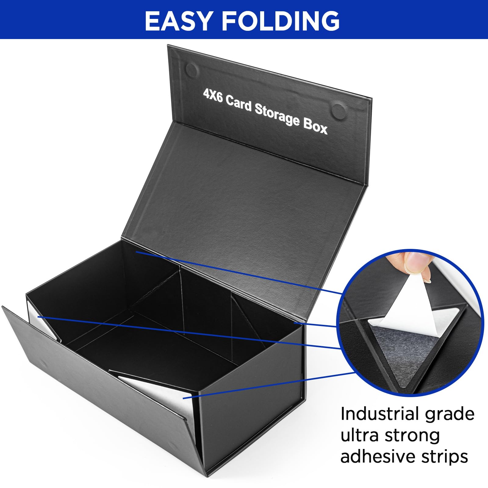 4x6 Index Card Holder Storage Box - Organizer for Recipe Cards, Flashcards & Notes - Durable Plastic Card Box - 1 Pack - Perfect for Kitchen, Office & Classroom Organization