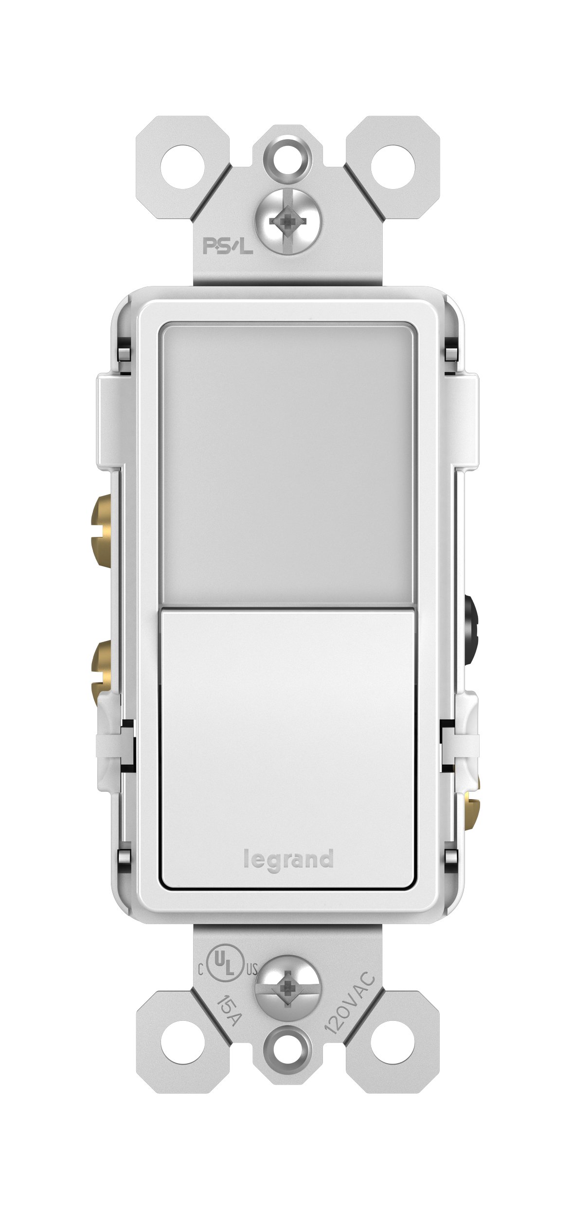 Legrand NTL873WCC6 15 Amp Adjustable LED Night Light & 3-Way Decorator Rocker Switch - White (1 Pack) | Perfect for Hallways, Kids Bedrooms & Home Safety Lighting