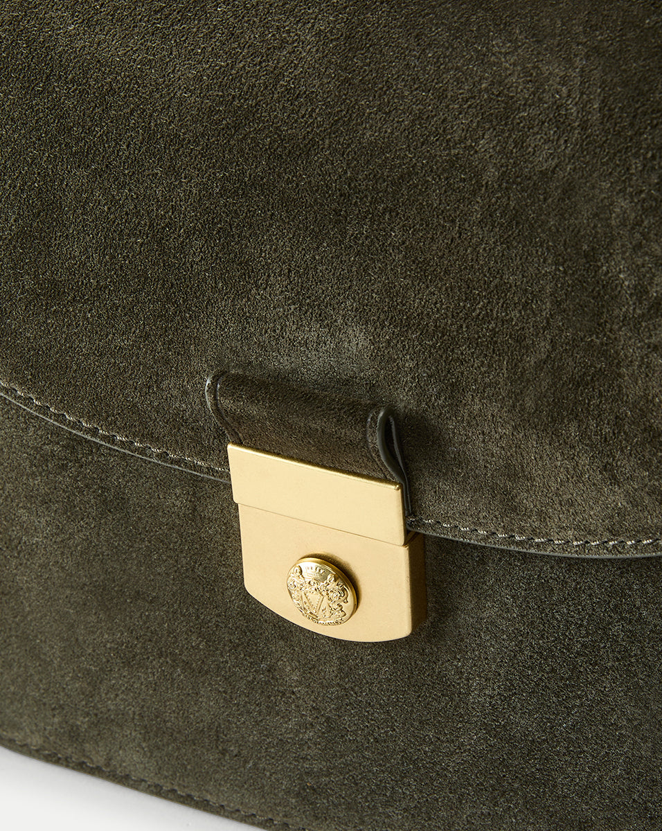 Double Link Suede Flap Bag - Stylish Crossbody Purse for Women | Trendy Shoulder Handbag with Adjustable Strap | Perfect for Work, Travel & Everyday Use