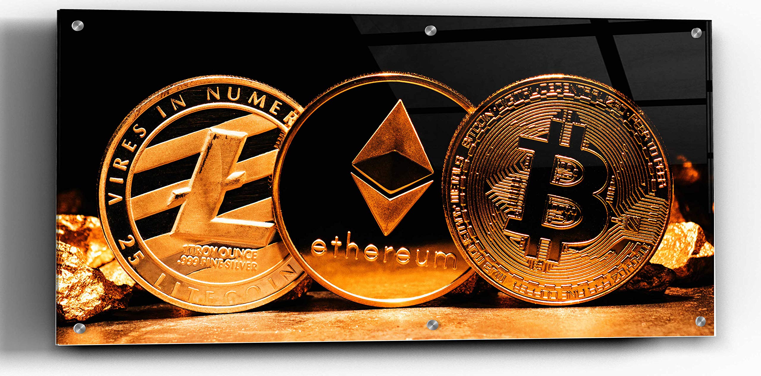 Epic Art 'The OG Crypto II' - Premium Acrylic Glass Wall Art 48x24 Inches - Modern Home & Office Decor for Crypto Enthusiasts
