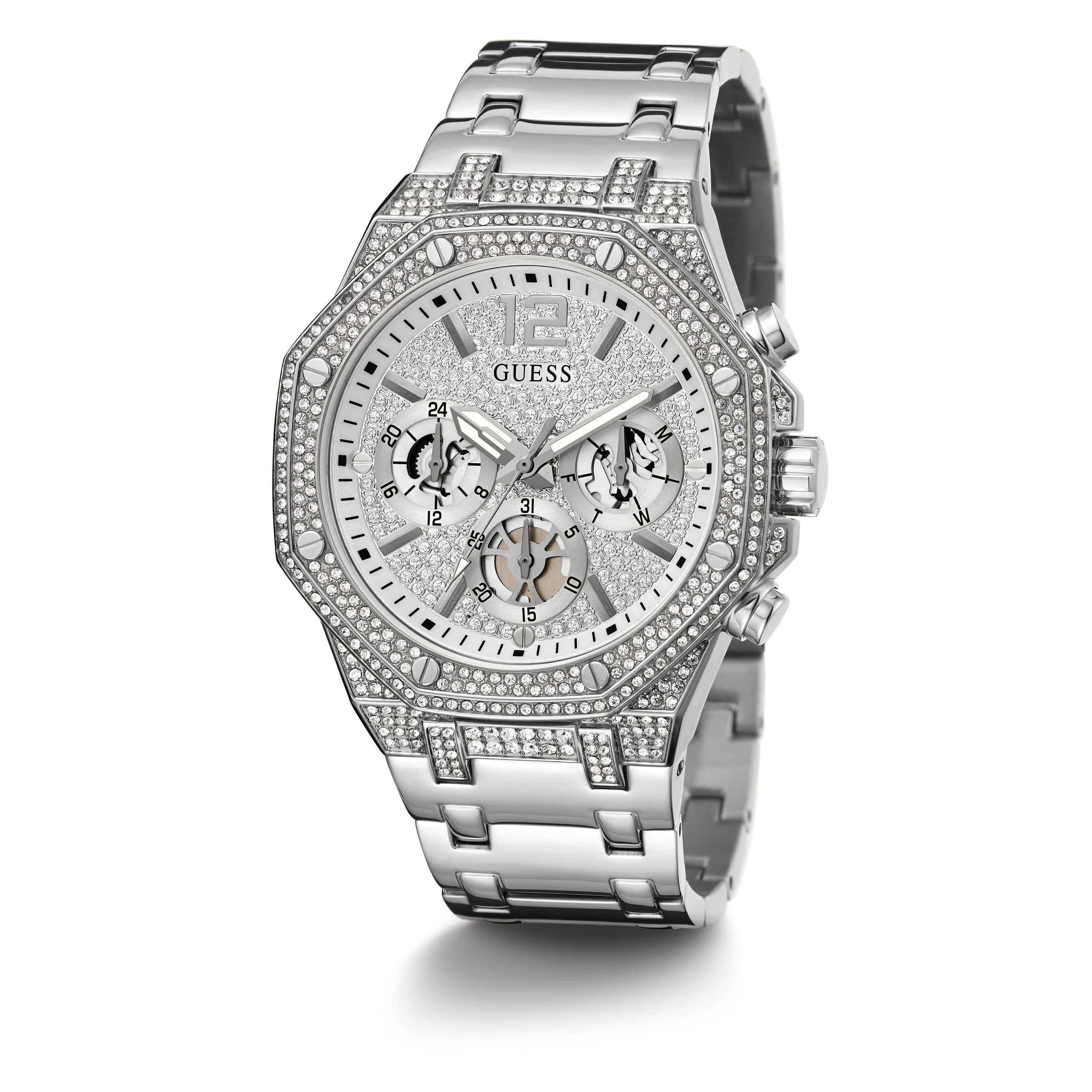GUESS Men's Stainless Steel Quartz Watch - Waterproof Dress Watch for Business, Casual & Formal Occasions