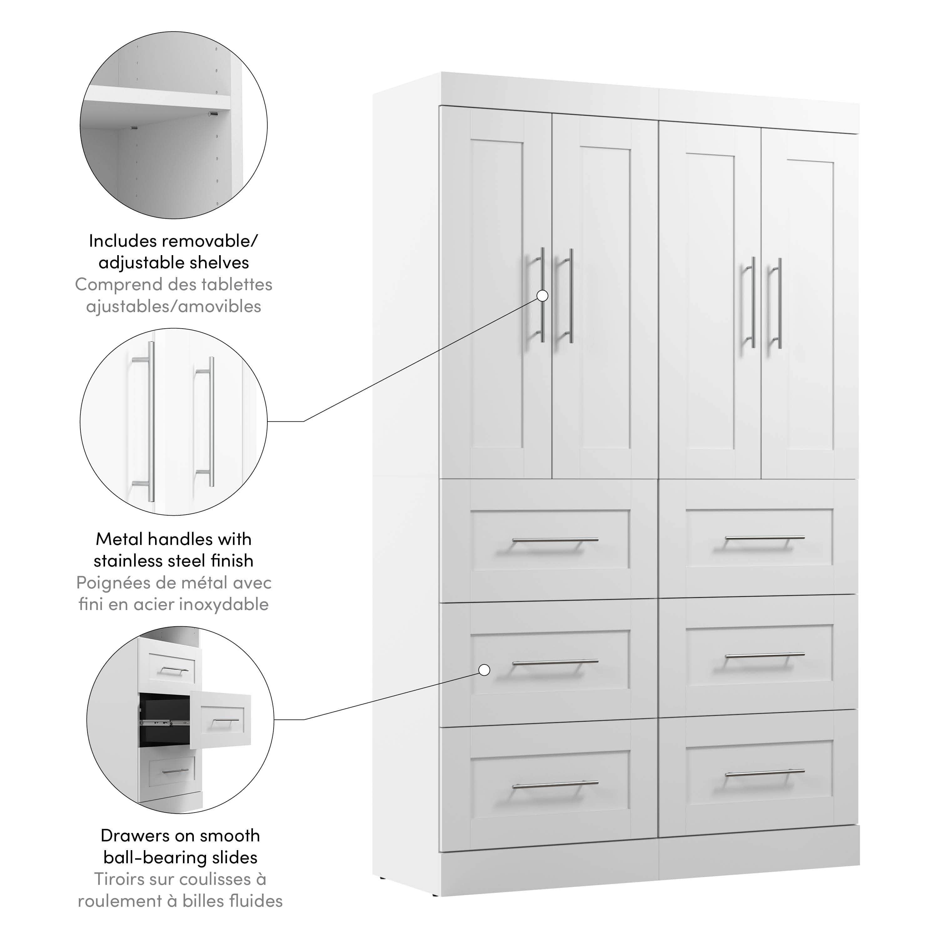 50W Closet Organizer with Drawers - 7 Color Options for Wardrobe, Bedroom & Office Storage | Space-Saving Home Organization Solution