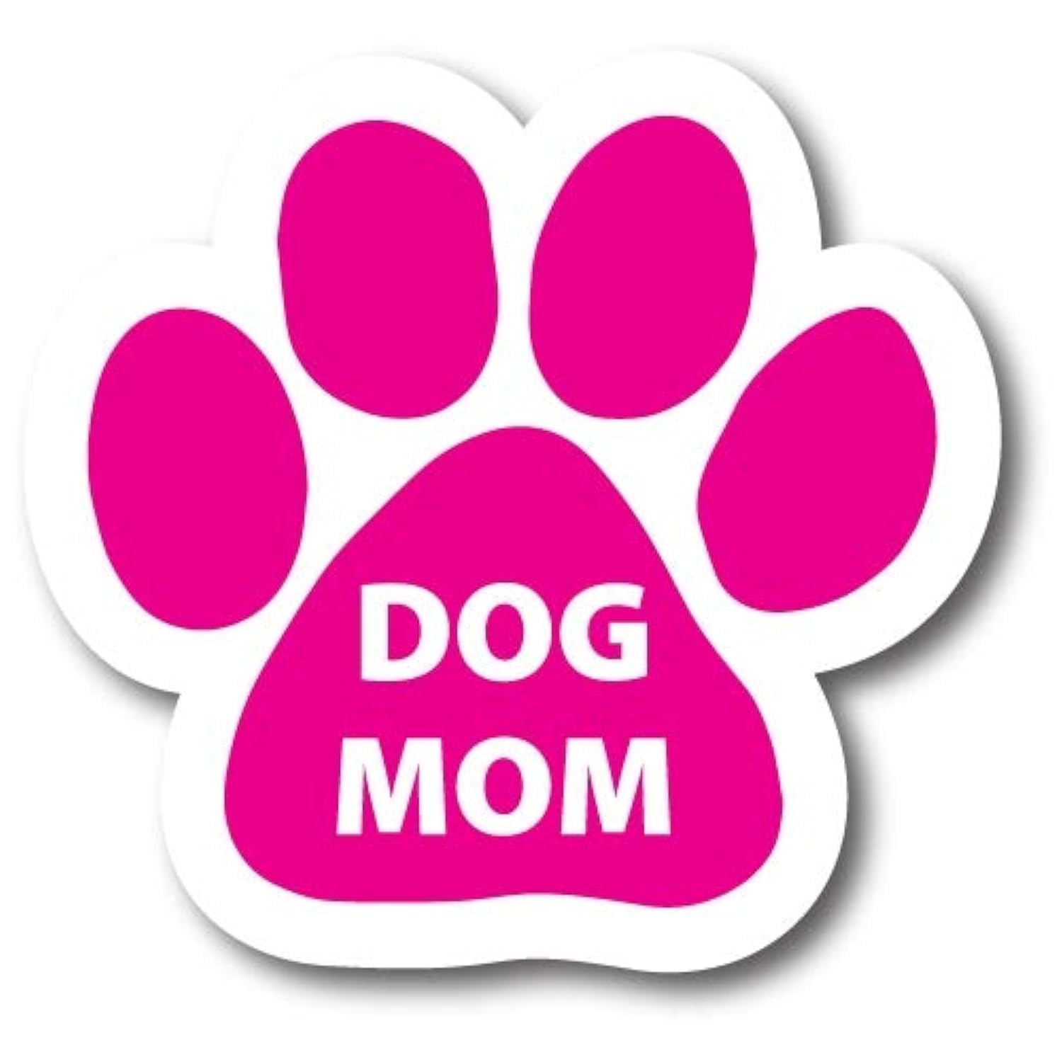 Dog Mom Pink Pawprint Magnet Decal - 5 Inch Heavy Duty Car Magnet for Vehicles - Perfect for Cars, Trucks & SUVs - Show Your Love for Dogs - Great Gift for Pet Lovers | Use on Fridge, Lockers, Office & Metal Surfaces