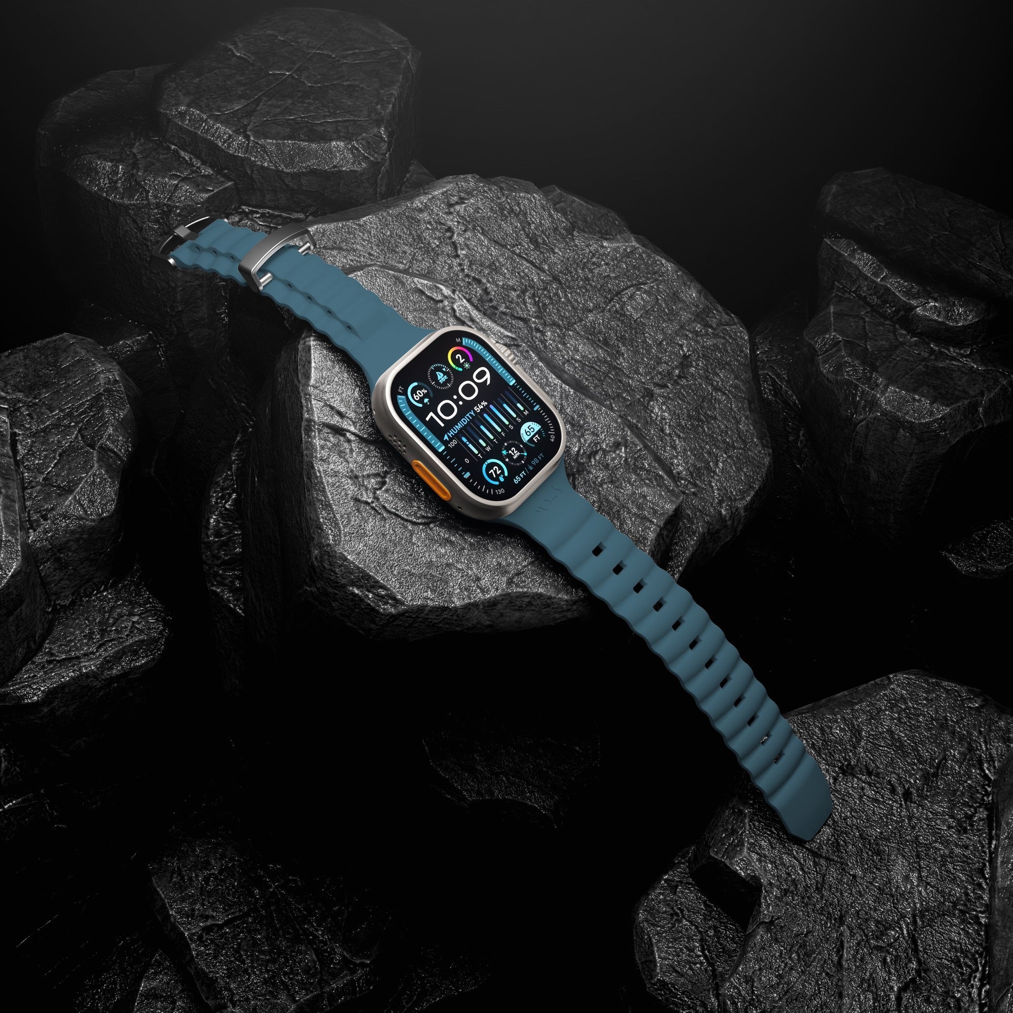 Premium Active Apple Watch Band - Marine Blue Sport Strap for Workout, Running & Swimming | Durable & Comfortable for Everyday Wear