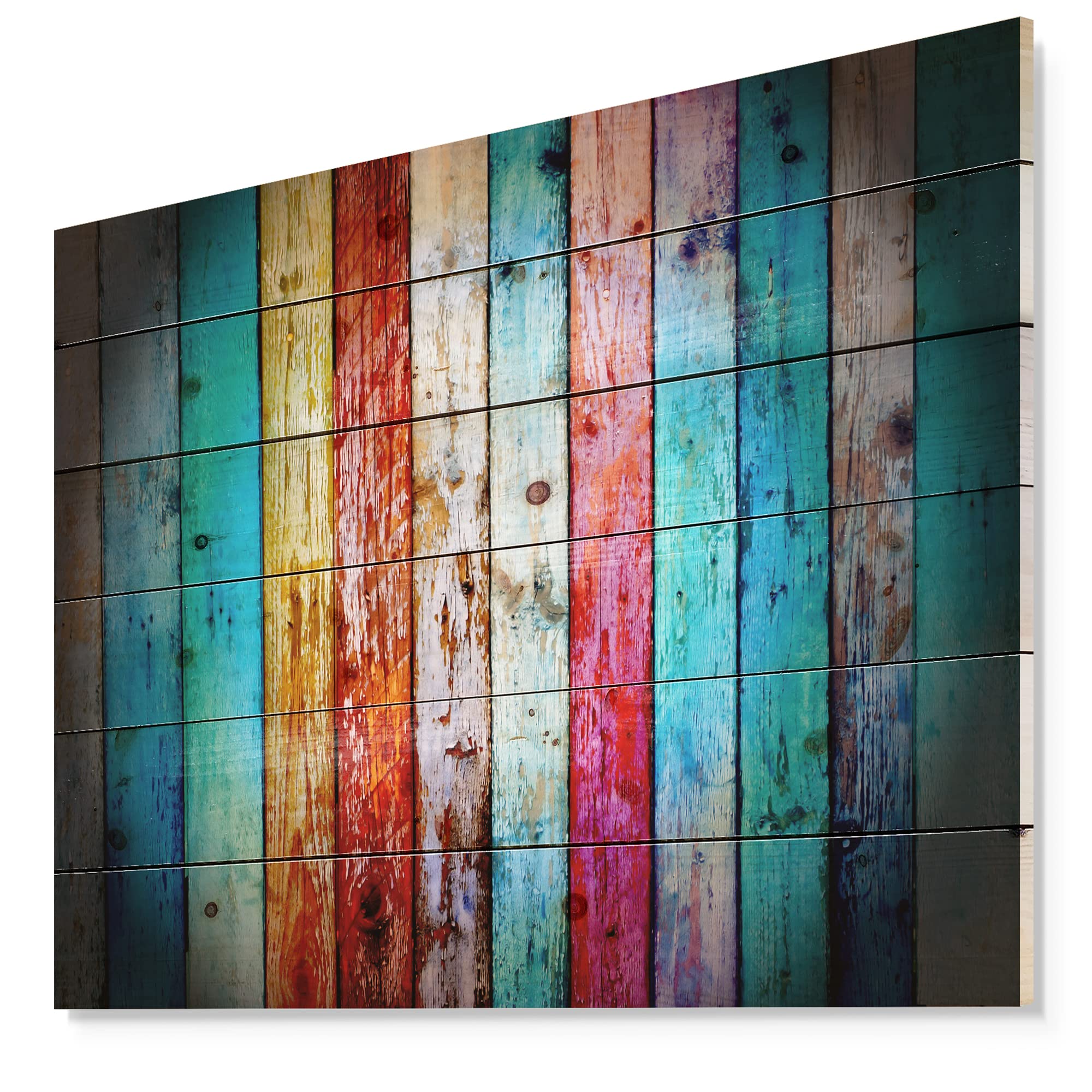 Vintage Wooden Wall Art - Modern Abstract Red Wood Wall Decor, Large 40x30 Inch Pine Wood Panel for Living Room, Bedroom & Office Decoration