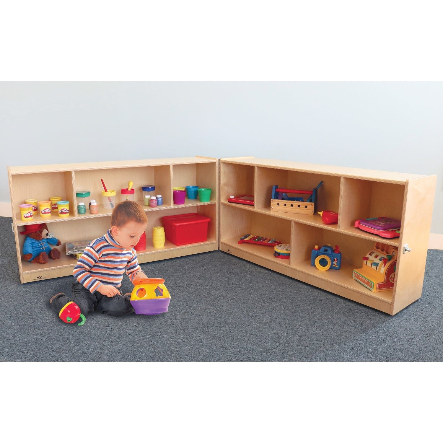 Foldable Rolling Storage Cabinet with Wheels - 24H Organizer for Home, Office, or Dorm Room - Perfect for Clothes, Toys, and Supplies Storage