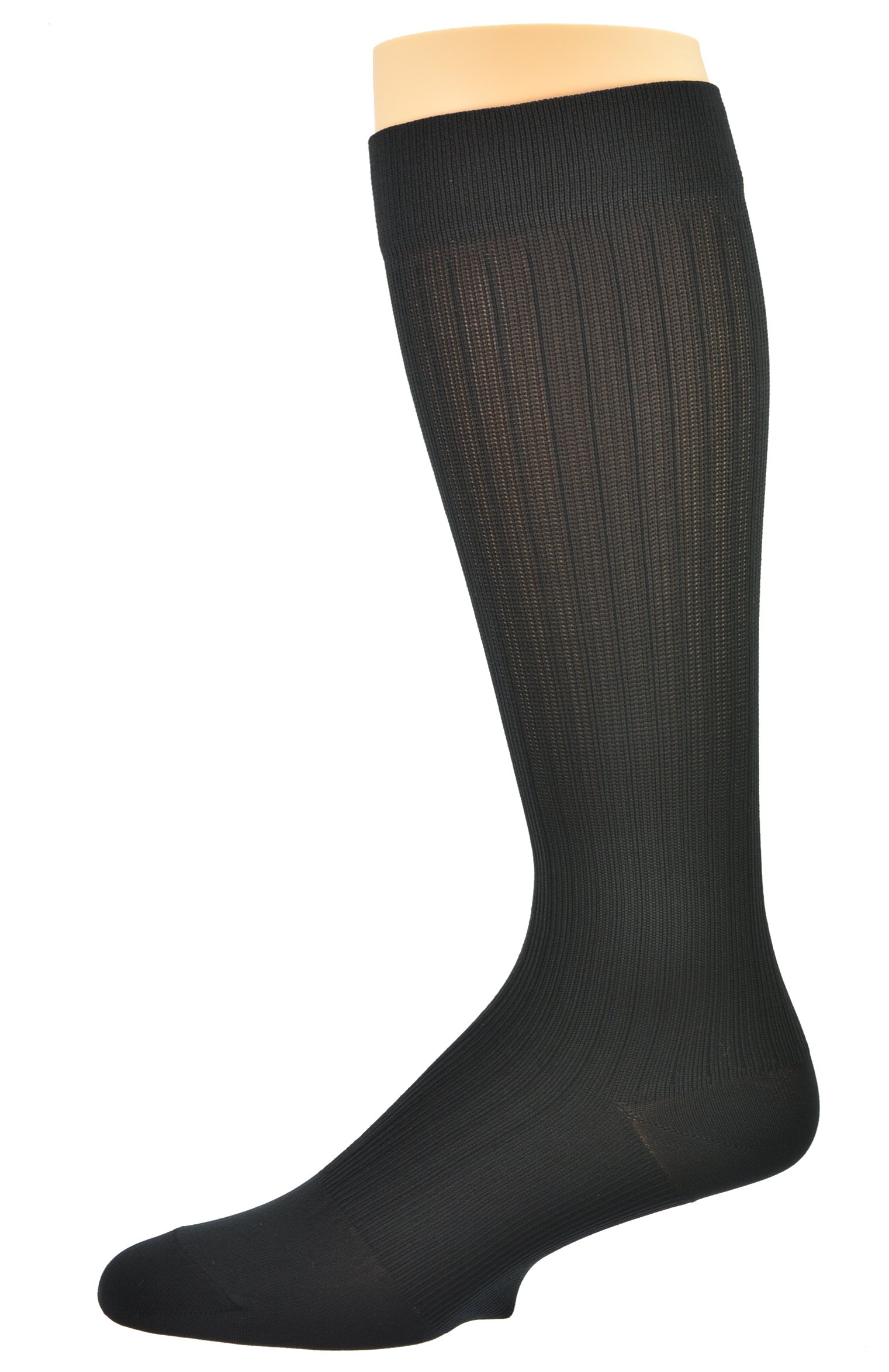 Sierra Men's Graduated Compression Socks for Travel & Support - OTC Medical Socks Made in USA (Small, Shoe Size 7 & Under, Black) - Ideal for Long Flights, Work & Recovery