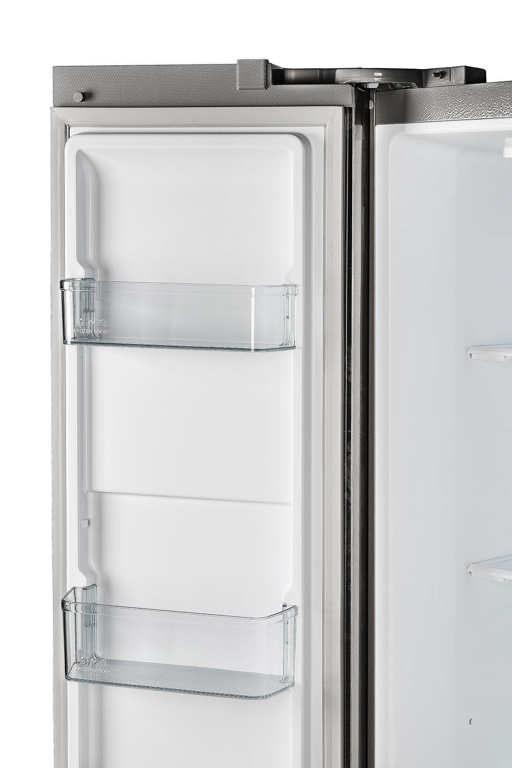 Forno Salerno 33-Inch 15.6 cu. ft. Counter-Depth Side by Side Refrigerator in Stainless Steel - Energy Efficient, Spacious Design for Modern Kitchens (FFRBI1805 33SB) - Perfect for Home, Apartment & Office Use