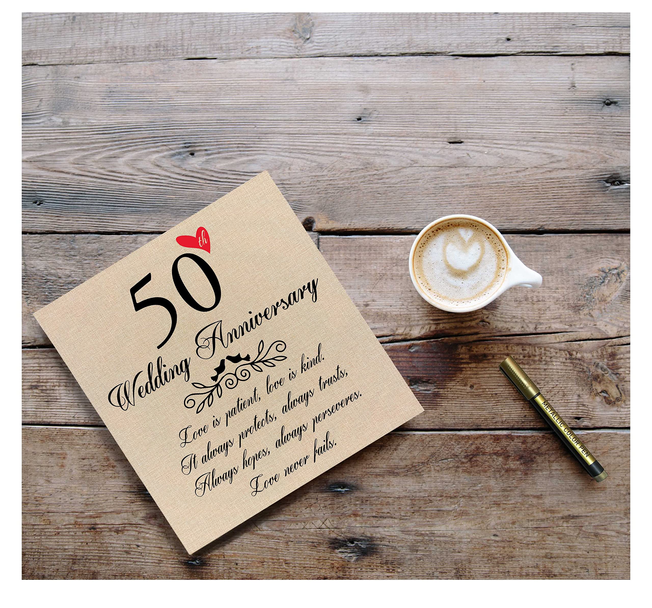 50th Wedding Anniversary Photo Album - Love Never Fails Golden Anniversary Gift for Parents | Memorable Keepsake Scrapbook for Mom & Dad's 50 Years Together | Perfect for Anniversary Parties, Family Reunions & Home Decor