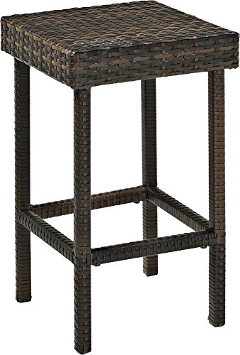 Crosley Furniture Palm Harbor Wicker Counter Height Outdoor Bar Stools, Set of 2 - Brown Rattan Barstools for Backyard, Patio, Deck, Poolside & Garden - Perfect for Outdoor Dining & Entertaining