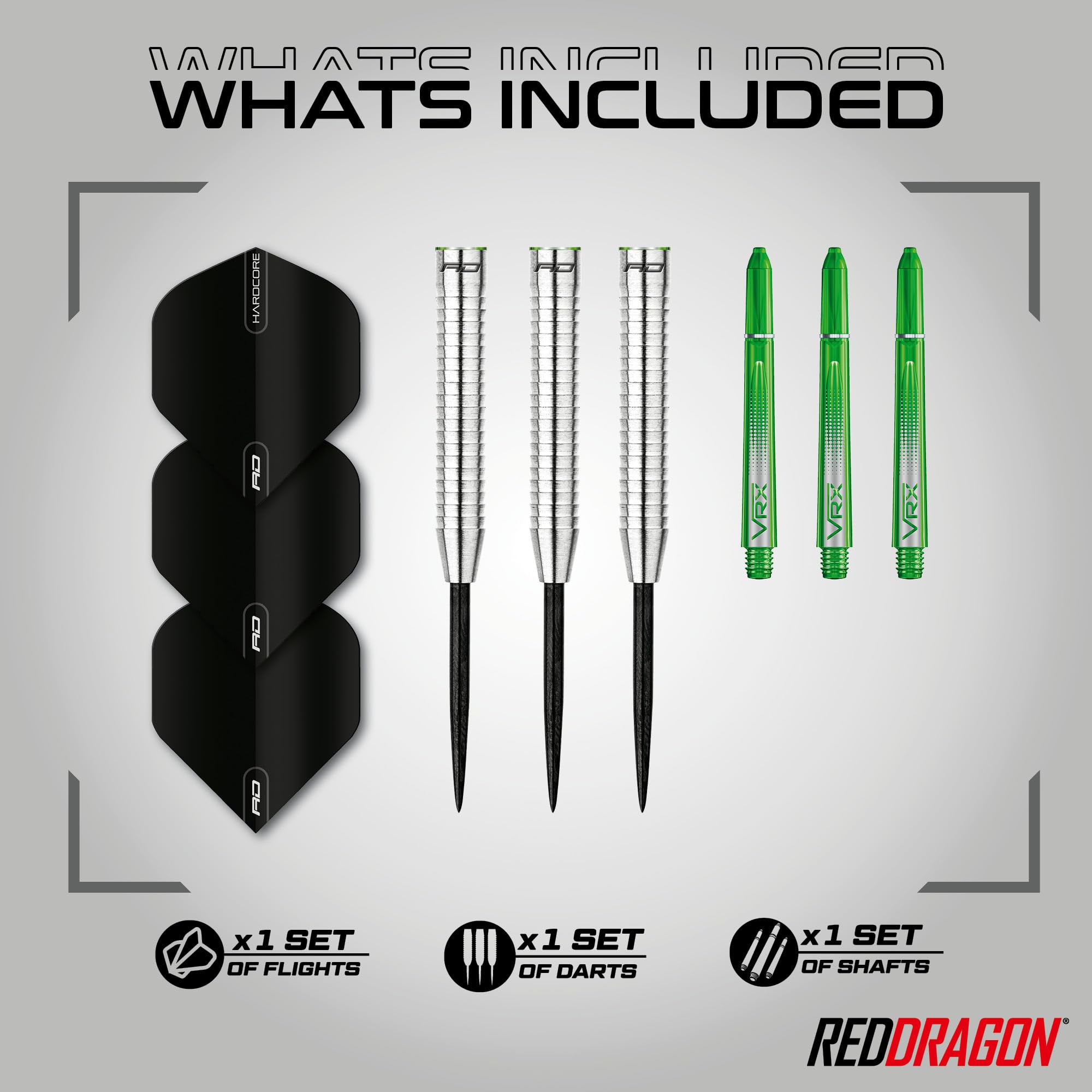 Red Dragon Featherlite 2 Tungsten Steel Darts Set - 17g, 80% Tungsten with Flights, Shafts & Wallet - Professional Darts for Home, Bar & Tournament Play