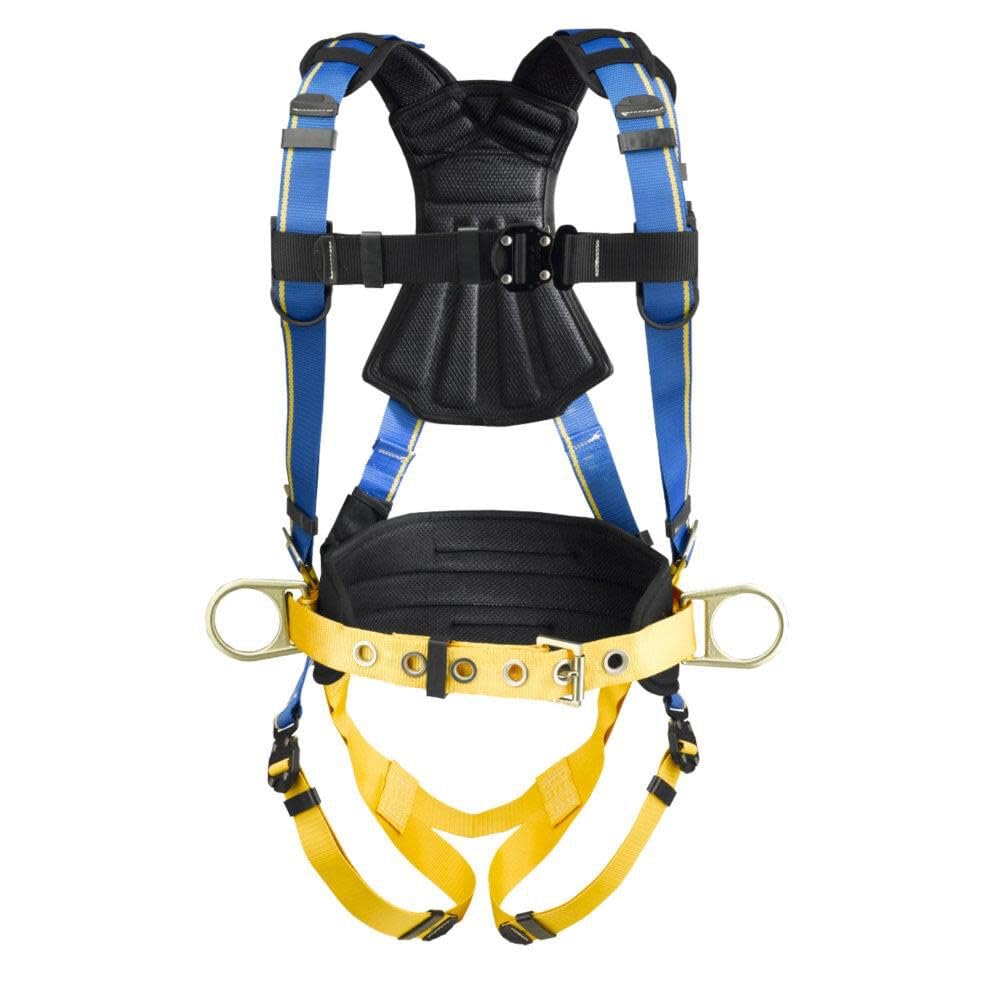 Werner Blue Armor Construction Harness with 3 D-Rings - XL Size for Fall Protection & Roofing Work | OSHA Compliant Safety Gear