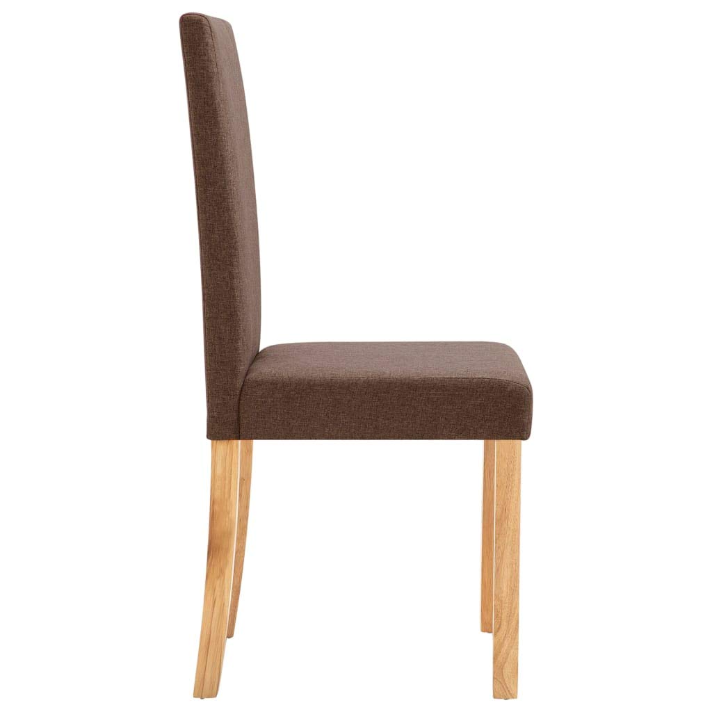 SKM Modern Dining Chairs Set of 2 - Brown Fabric Upholstered Kitchen Chairs with Sturdy Metal Legs for Dining Room, Kitchen, Breakfast Nook & Small Space