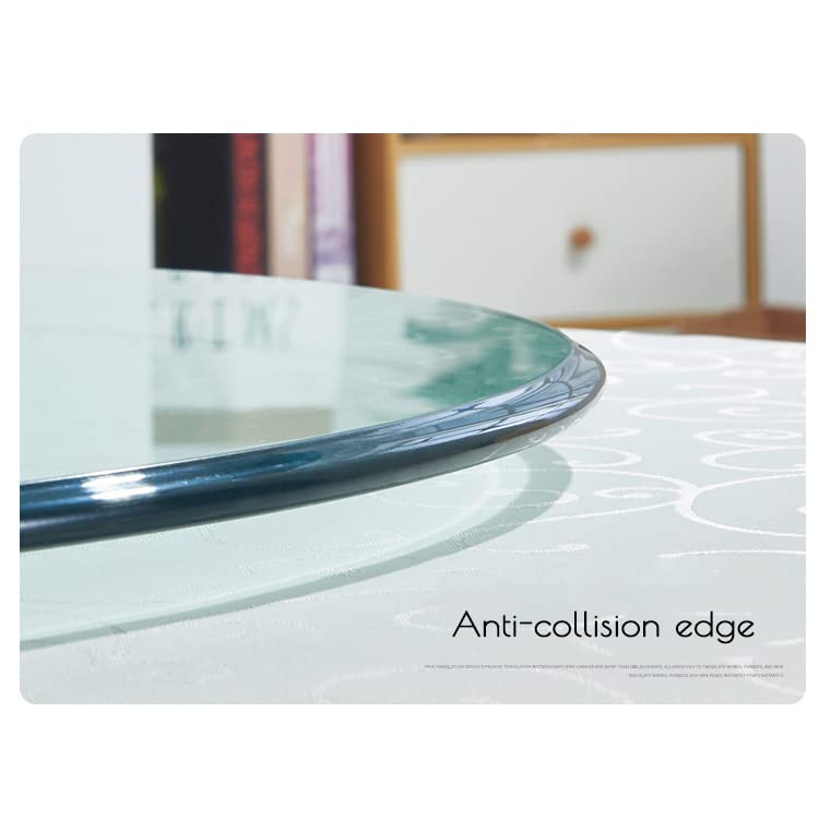 Premium 50cm Tempered Glass Lazy Susan Turntable - Round Rotating Serving Tray with Smooth Aluminum Alloy Bearing for Dining Table, Kitchen Counter, Buffet Display, and Party Serving (dbxue-003)