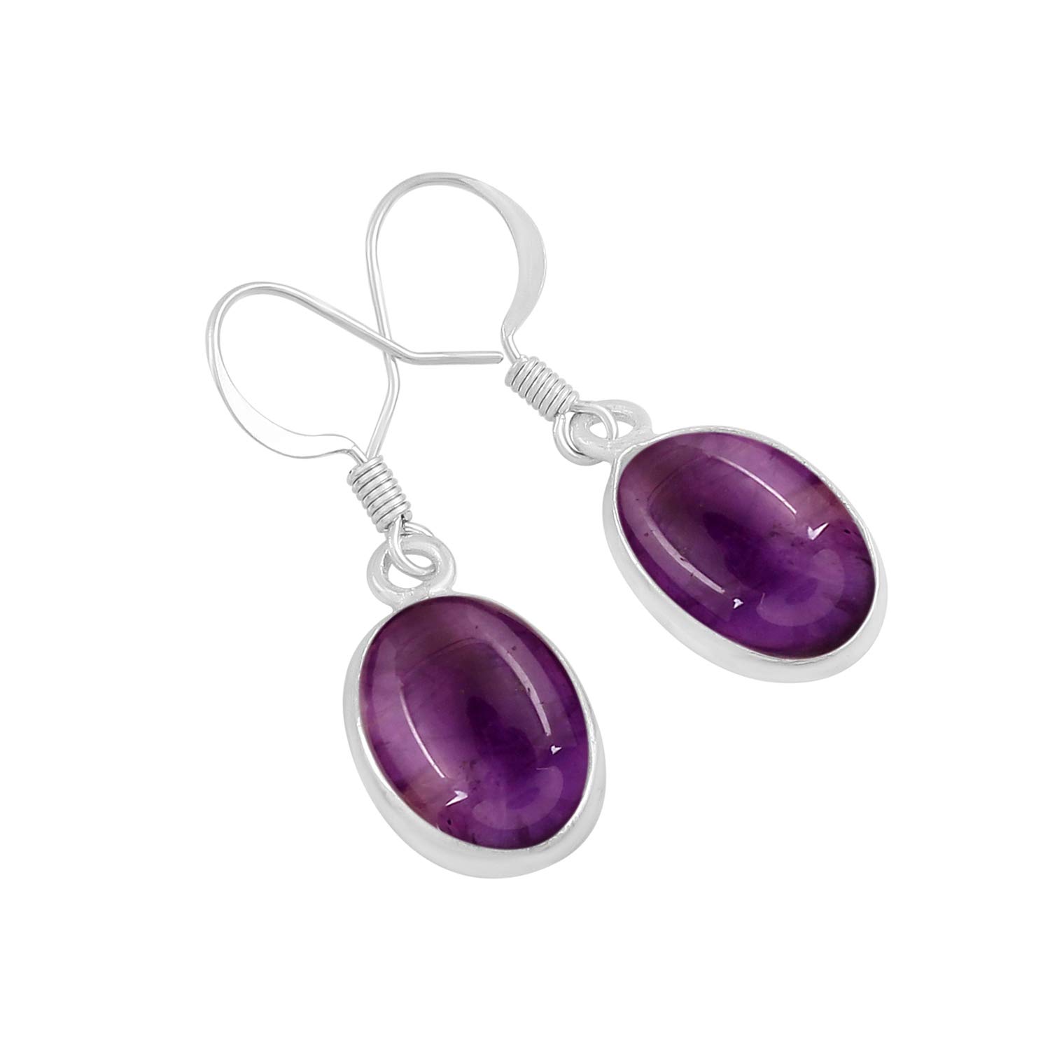12.40 Carats Oval Natural Gemstone Earrings for Women - Handmade Bohemian Dangle Earrings Jewelry, Perfect Gift for Mom & Wife (Birthday, Anniversary, Mother's Day) | Elegant Party & Wedding Accessories