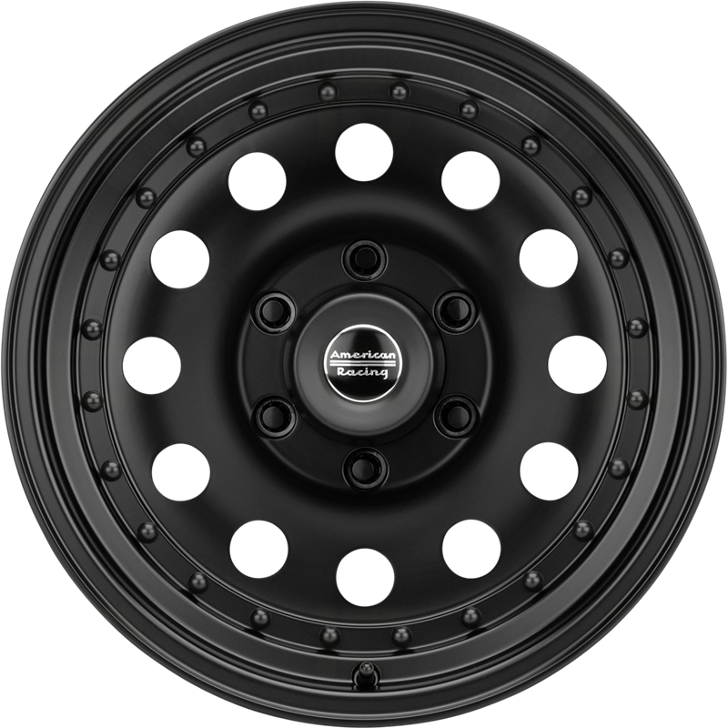 American Racing 16x8 AR62 Outlaw II Satin Black Wheels 0mm Offset - Durable Alloy Rims for Off-Road, Truck & SUV Adventures