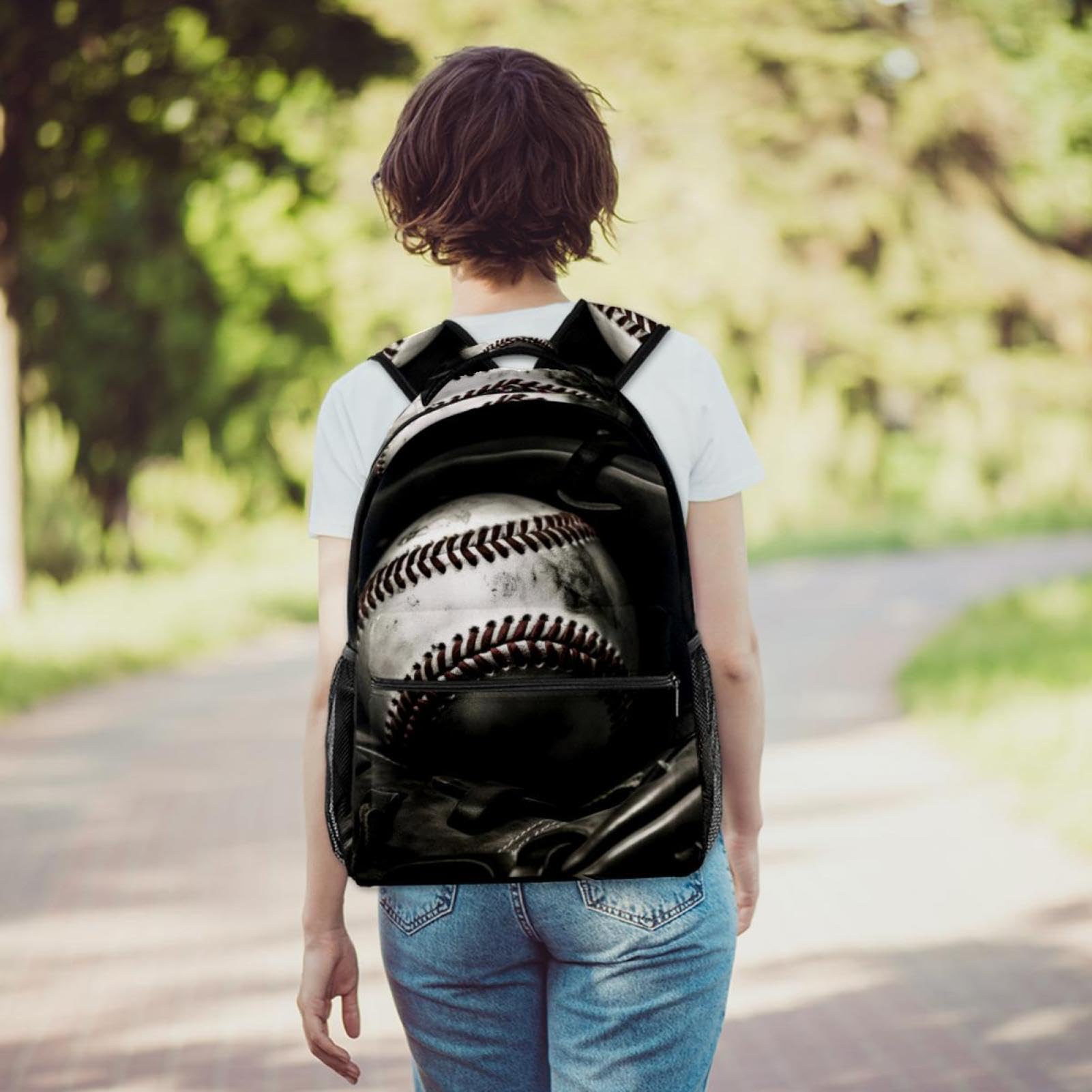 FVQL Kids Backpack for Boys & Girls - Durable School Bookbag with Sporty Baseball Design - Perfect for School, Sports & Travel