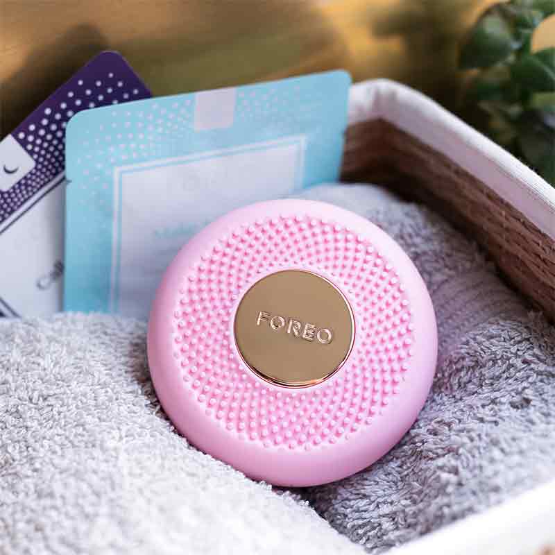 Foreo UFO Mini Facial Mask Device - Pearl Pink | At-Home Skincare for Glowing Skin | Perfect for Travel & Daily Use
