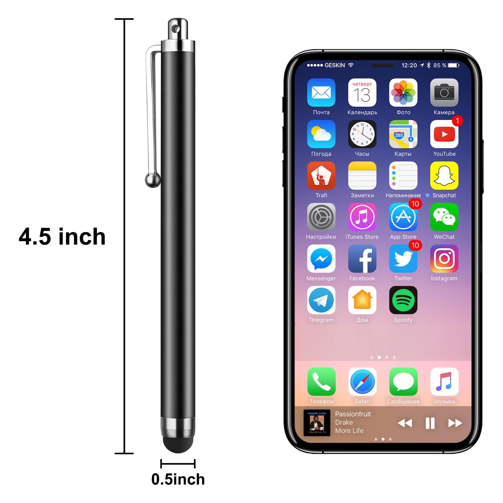 10 Pack Universal Capacitive Stylus Pens for iPad, Samsung Galaxy & Smartphones - Multi-Color Touch Screen Stylus for Drawing, Note-Taking & Digital Signatures (Works with Tablets & iPad Pro/Air/Mini)