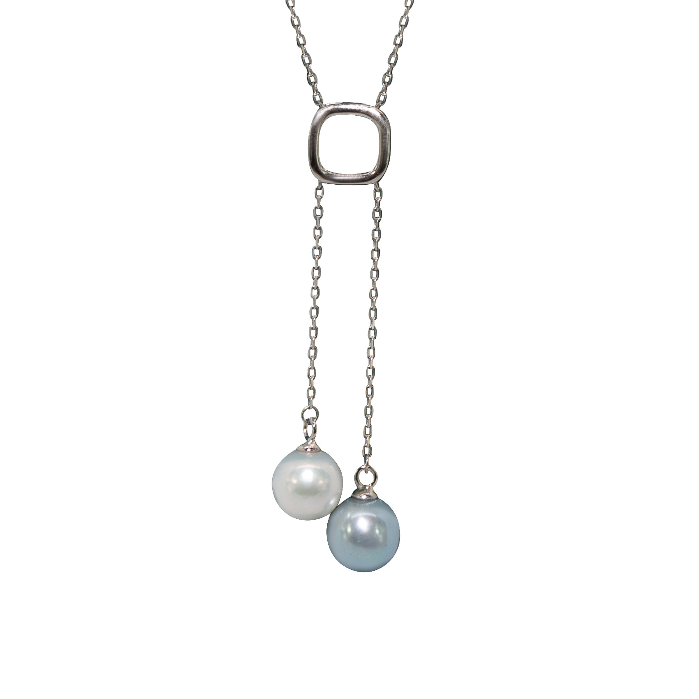 Pearl Duette Silver Necklace for Women - Elegant Layered Pearl Jewelry Gift for Birthday, Anniversary & Special Occasions