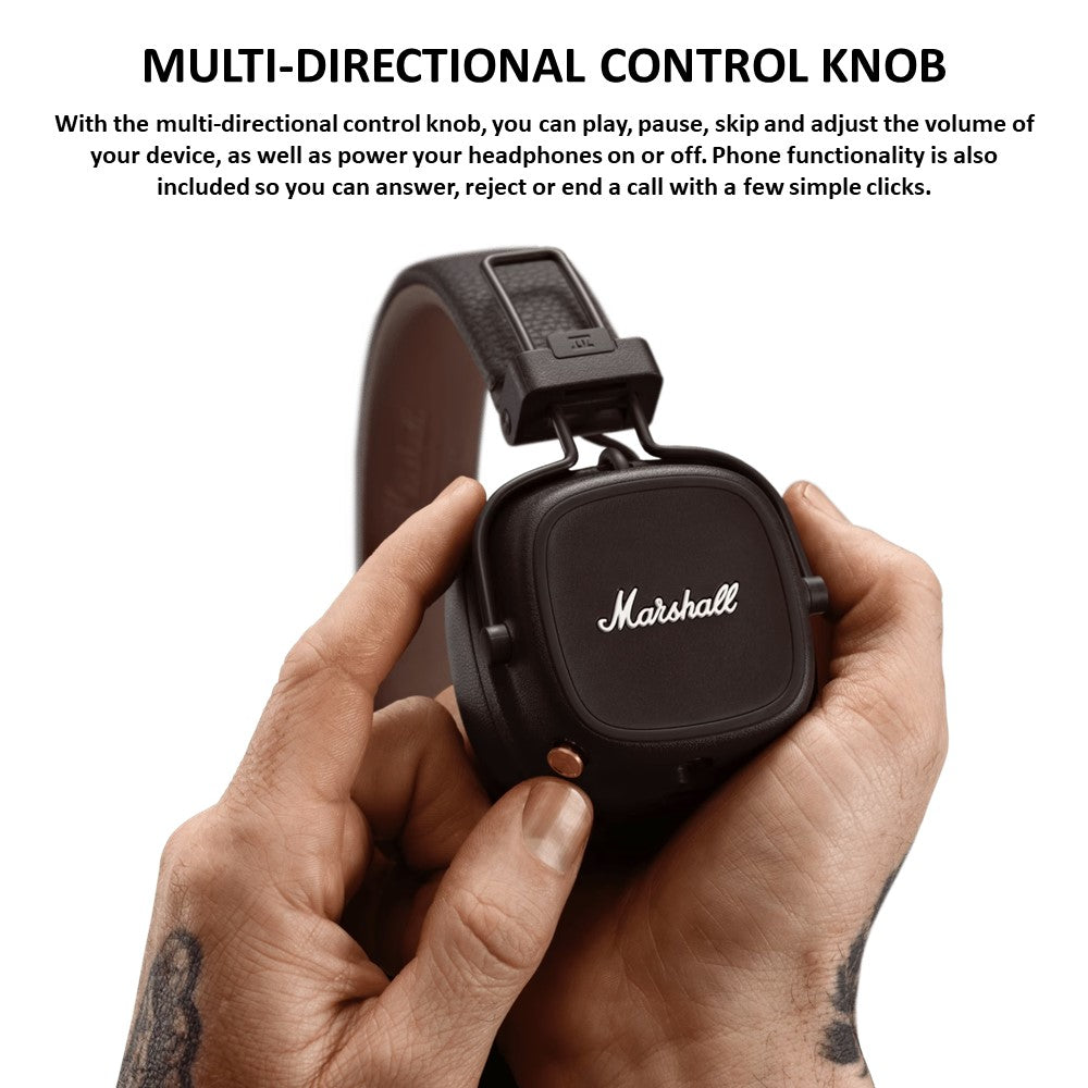 Marshall Major IV On-Ear Bluetooth Wireless Headphones with US Warranty - Premium Sound for Music Lovers, Travel & Commuting