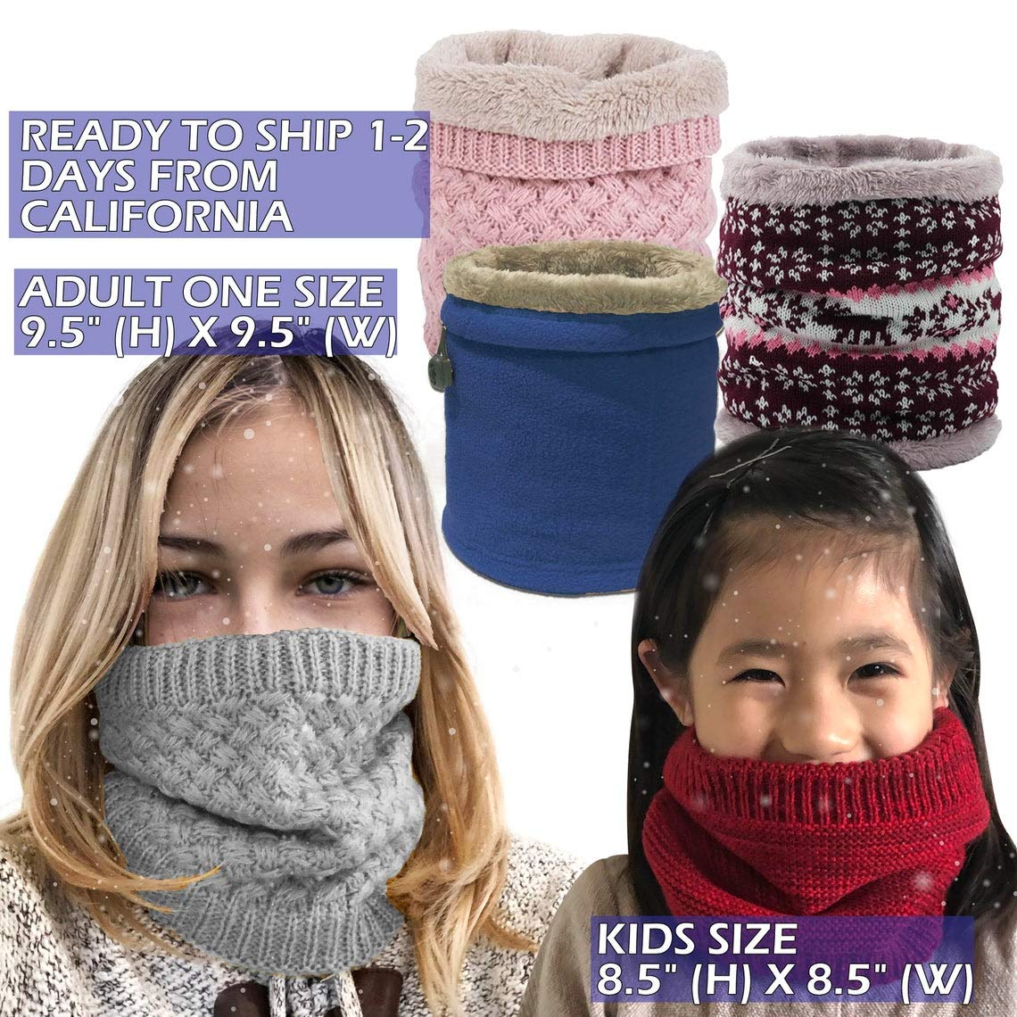 Spotlight Hosiery Winter Neck Warmer Tube Scarf for Women & Men - Soft Fleece Cold Weather Accessory for Skiing, Snowboarding & Outdoor Activities