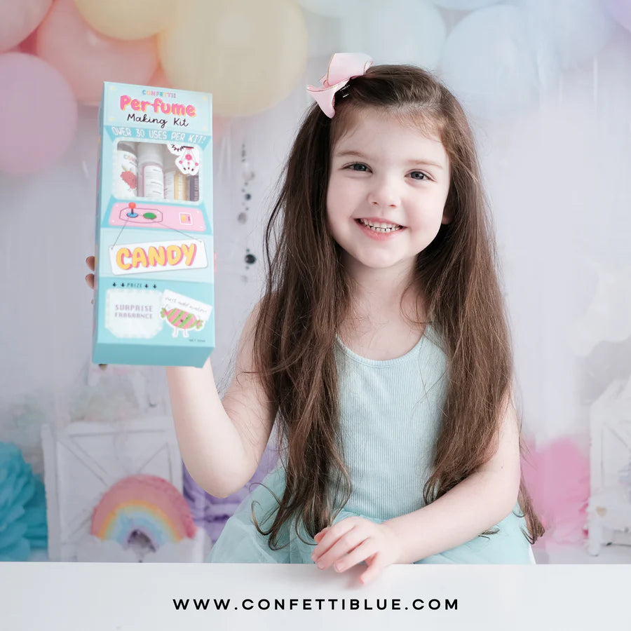Confetti Blue Candy Scented Perfume Making Kit for Kids & Teens - DIY Fragrance Craft Set with Sweet Aromas, Perfect for Birthday Parties, Gifts & Creative Play