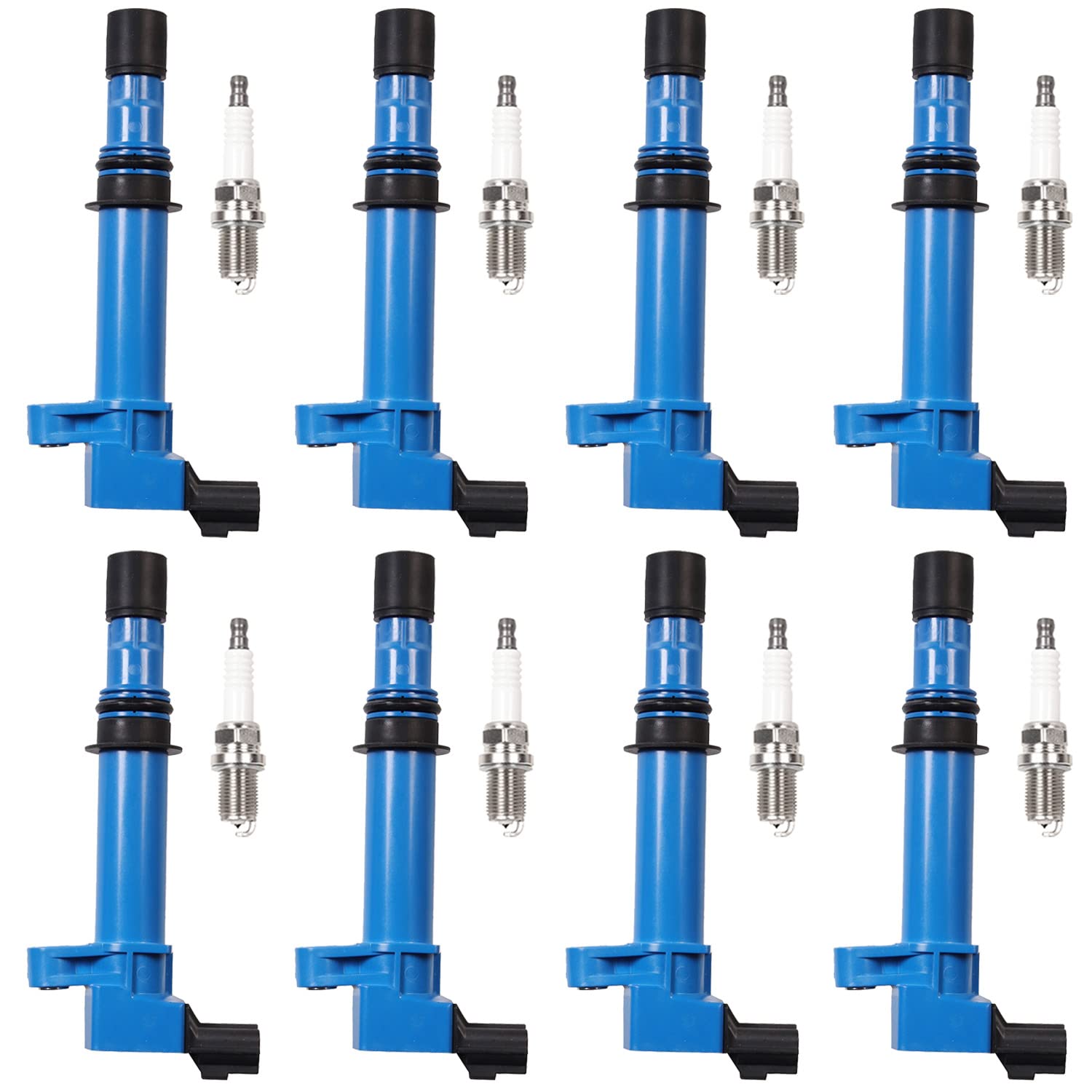 8pcs Racing Ignition Coil Pack & Platinum Spark Plugs Kit Compatible with Dodge Jeep Dakota Durango Ram 1500 Grand Cherokee 1999-2004 4.7L V8 - High Performance Replacement for Smooth Engine Start & Acceleration