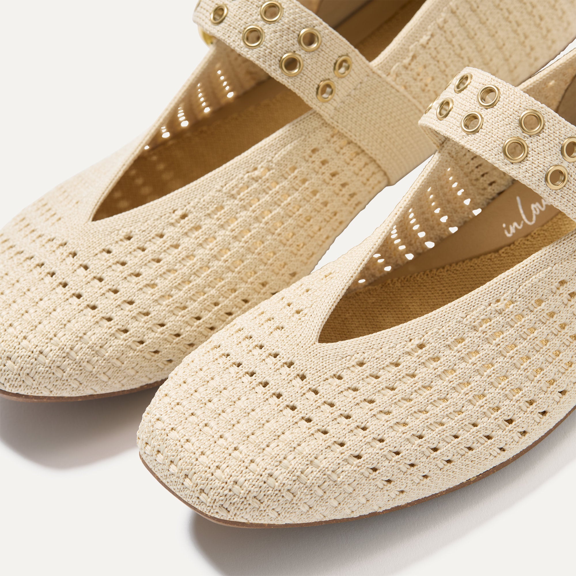 Max Buckle Mary Jane Shoes - Off White Mesh Comfortable Flats for Women | Perfect for Casual Wear, Office & Daily Outfits