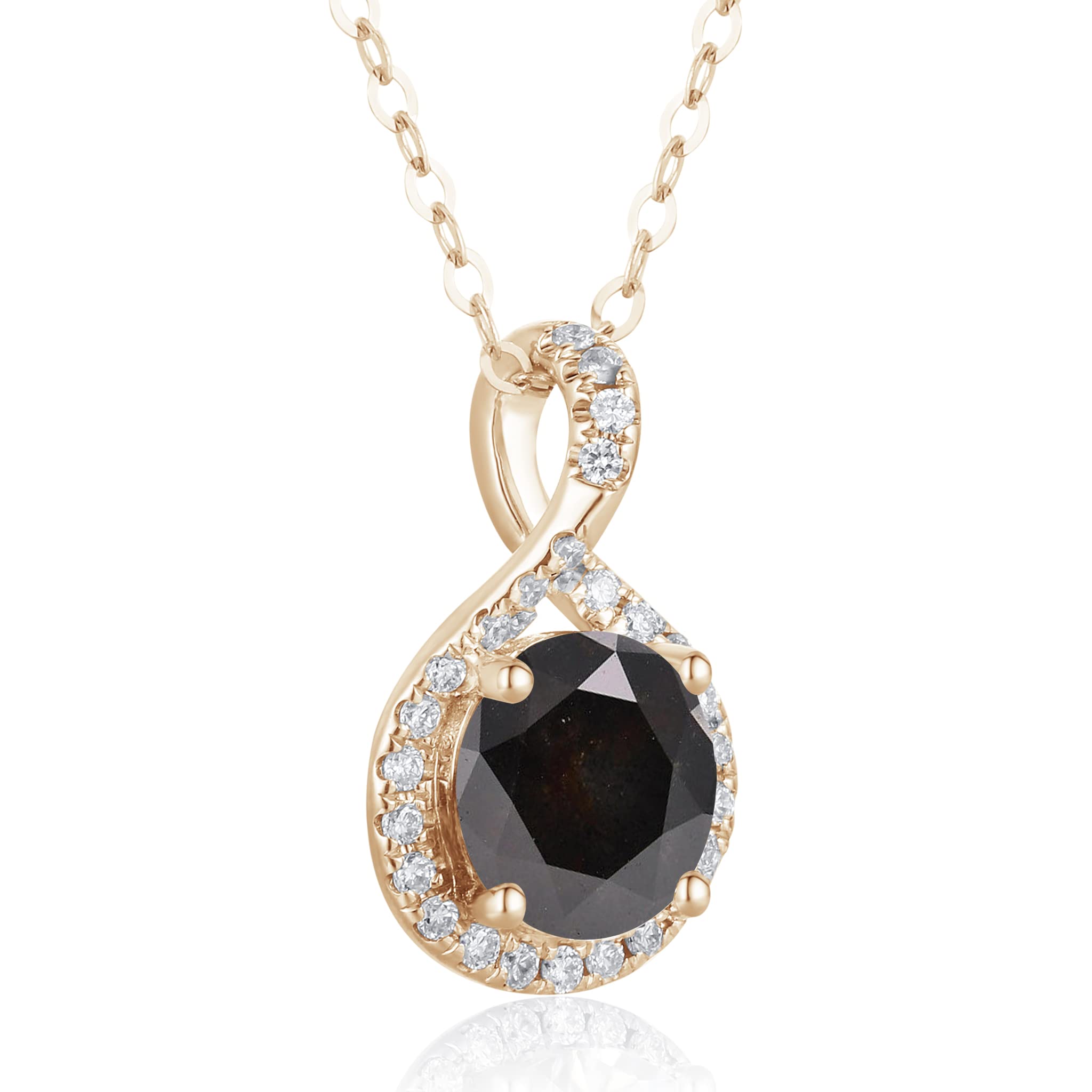 Black Diamond Necklace Pendant Gold - Dainty Drop Layering Necklace with Chain - Simple Small April Birthstone Necklace - Black Tourmaline Option - Perfect for Everyday Wear, Gift Giving & Special Occasions