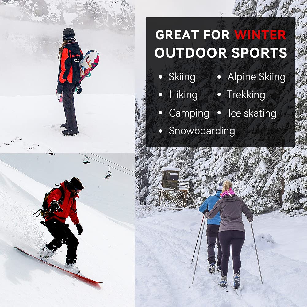 Premium Merino Wool Ski Socks for Men & Women - Thermal Winter Socks for Skiing, Snowboarding & Outdoor Sports - Cold Weather Hiking, Camping & Snow Activities Warm Socks