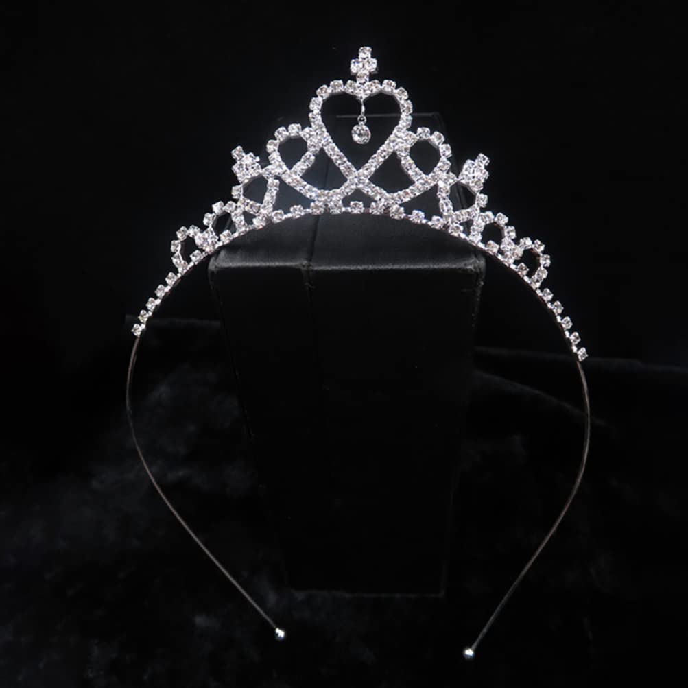 2PCS Rhinestone Crown Headbands for Kids & Girls - Sparkly Tiaras, Fashion Headdress, Hair Hoops for Birthday Parties, Pageants & Dress-Up Play