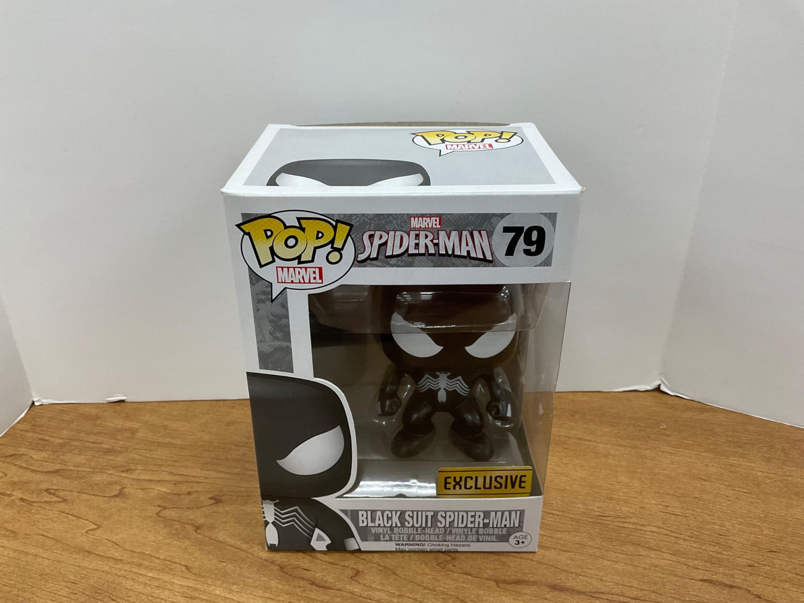 Funko POP! Marvel Black Suit Spider-Man Exclusive Vinyl Bobble Head #79 - Collectible Action Figure for Superhero Fans & Marvel Collectors