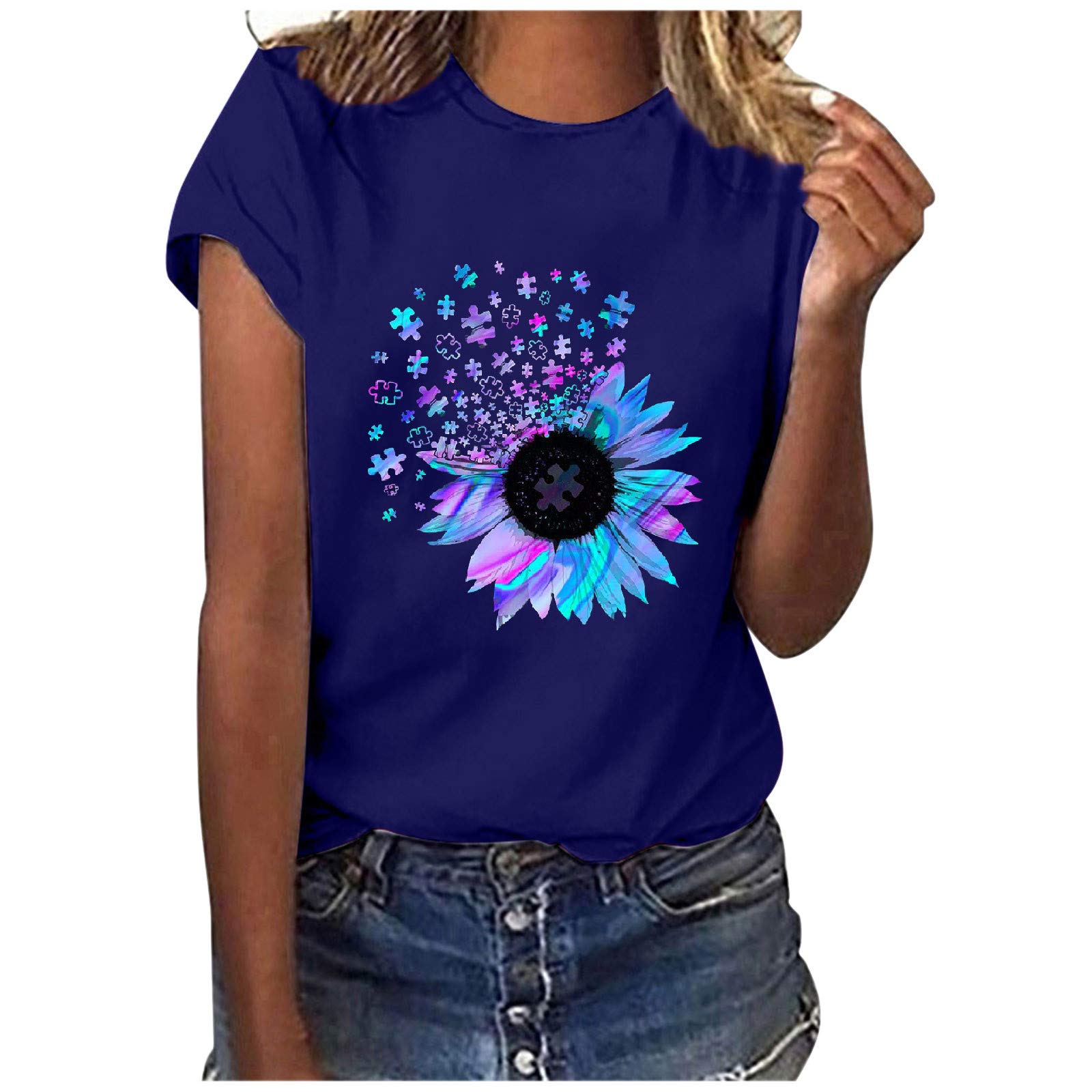 Women's Plus Size Sunflower Graphic Tee - Cute Faith Inspired Casual T-Shirt for Everyday Wear | Perfect for Church, Outings & Relaxing