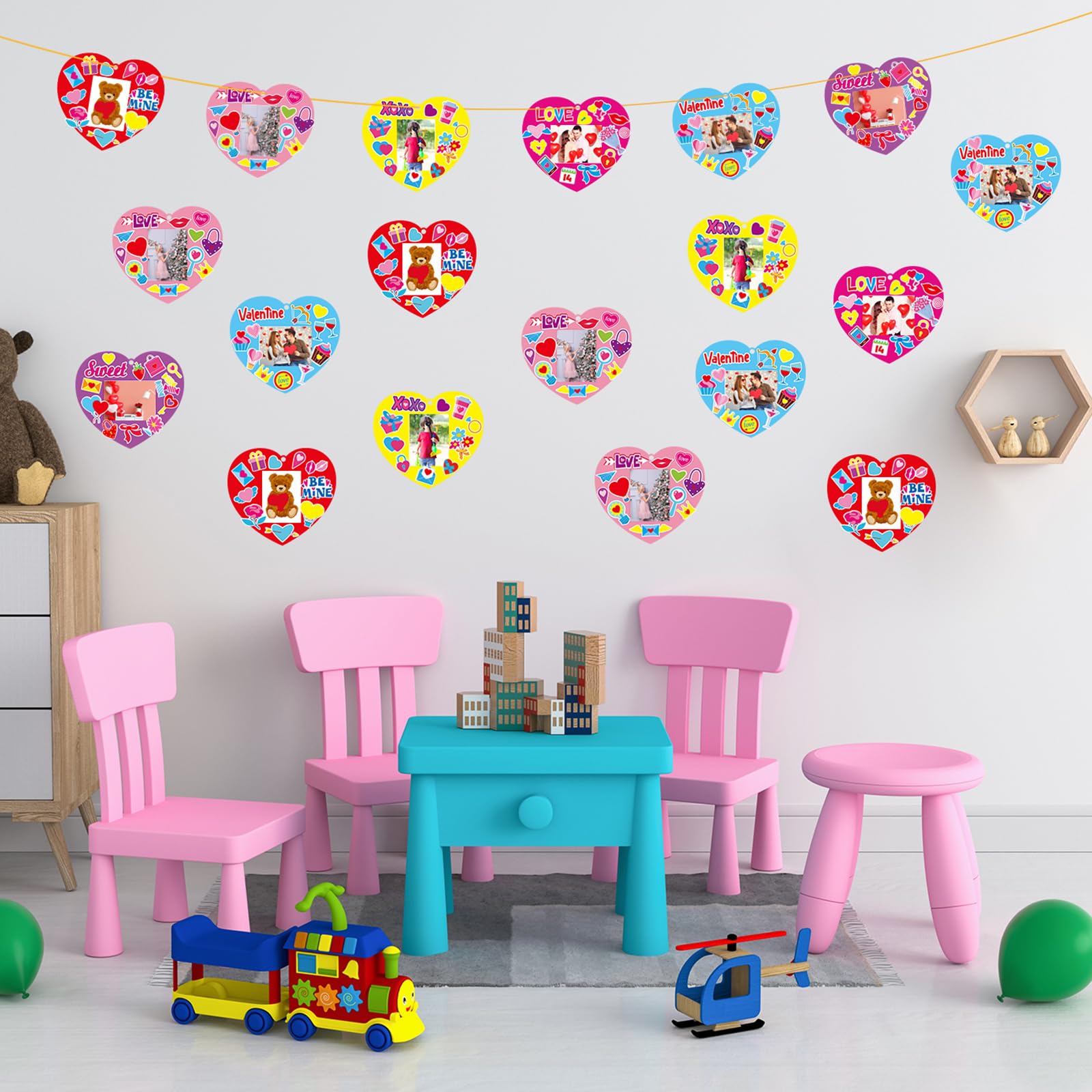 36 Sets Valentine's Day Craft Kit for Kids - DIY Heart Picture Frame, Valentine Photo Frame Arts & Crafts Kit for Home, Classroom, Kindergarten Party, Art Activity - Perfect for Gifts & School Projects