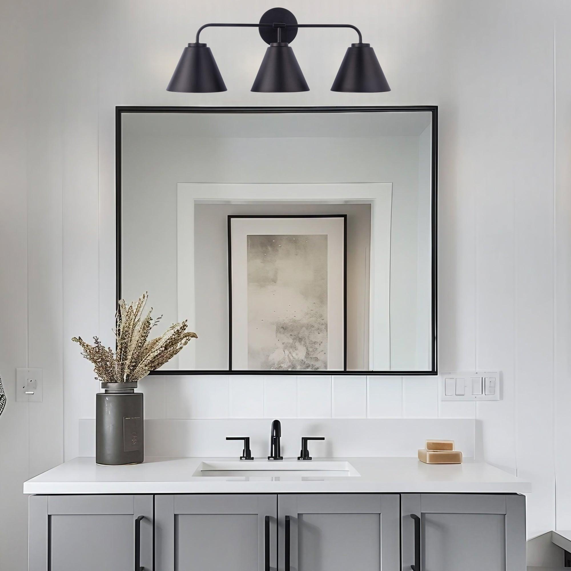 Modern 3-Light Vanity Light for Bathroom - Loft Style LED Wall Sconce with Adjustable Arms, Perfect for Makeup Mirror Lighting and Bedroom Decor