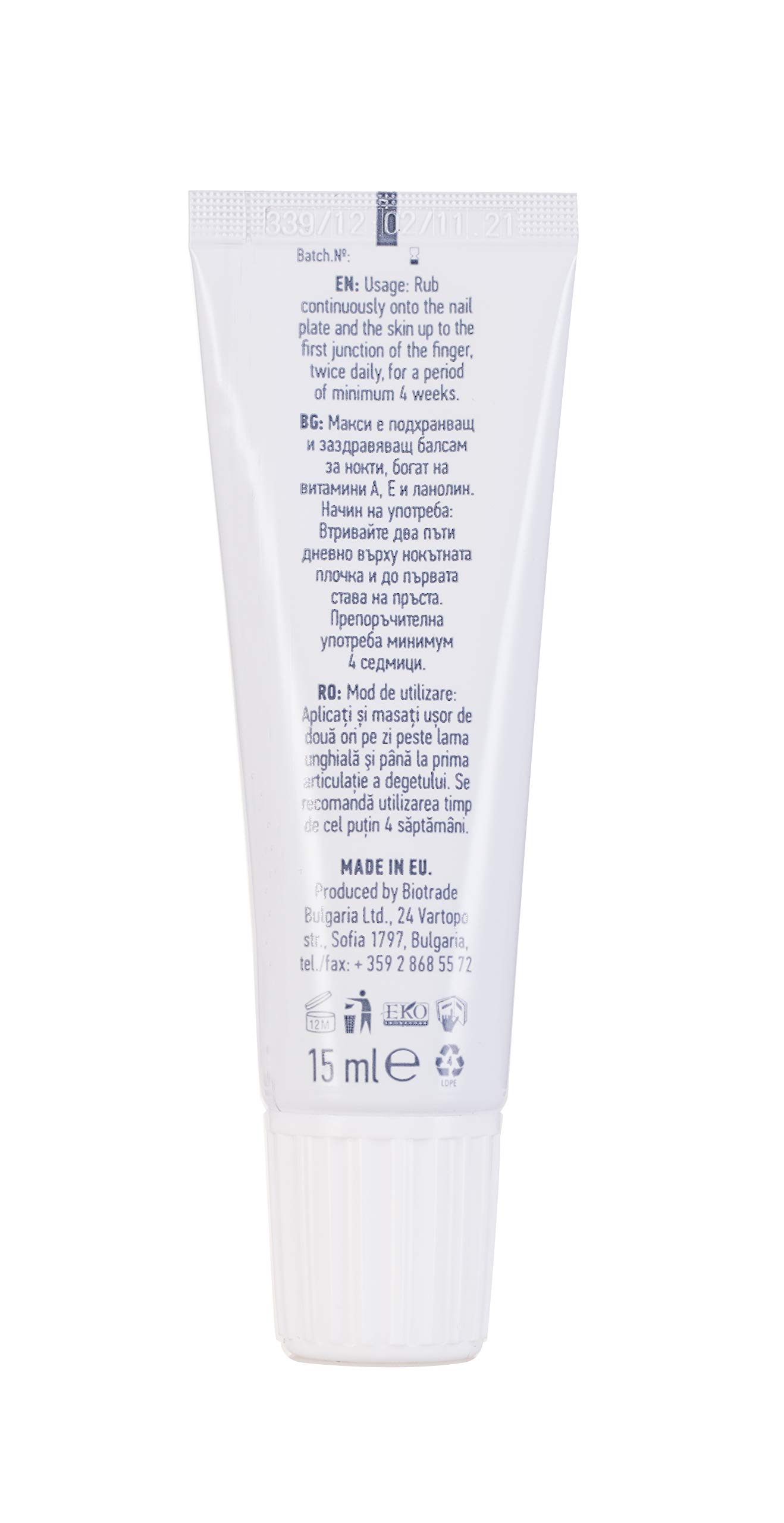 Biotrade Maxi Nail Strengthening Balm for Brittle Nails - 15ml Nail Care Treatment for Stronger, Healthier Nails - Perfect for Daily Use at Home, Salon, or Travel