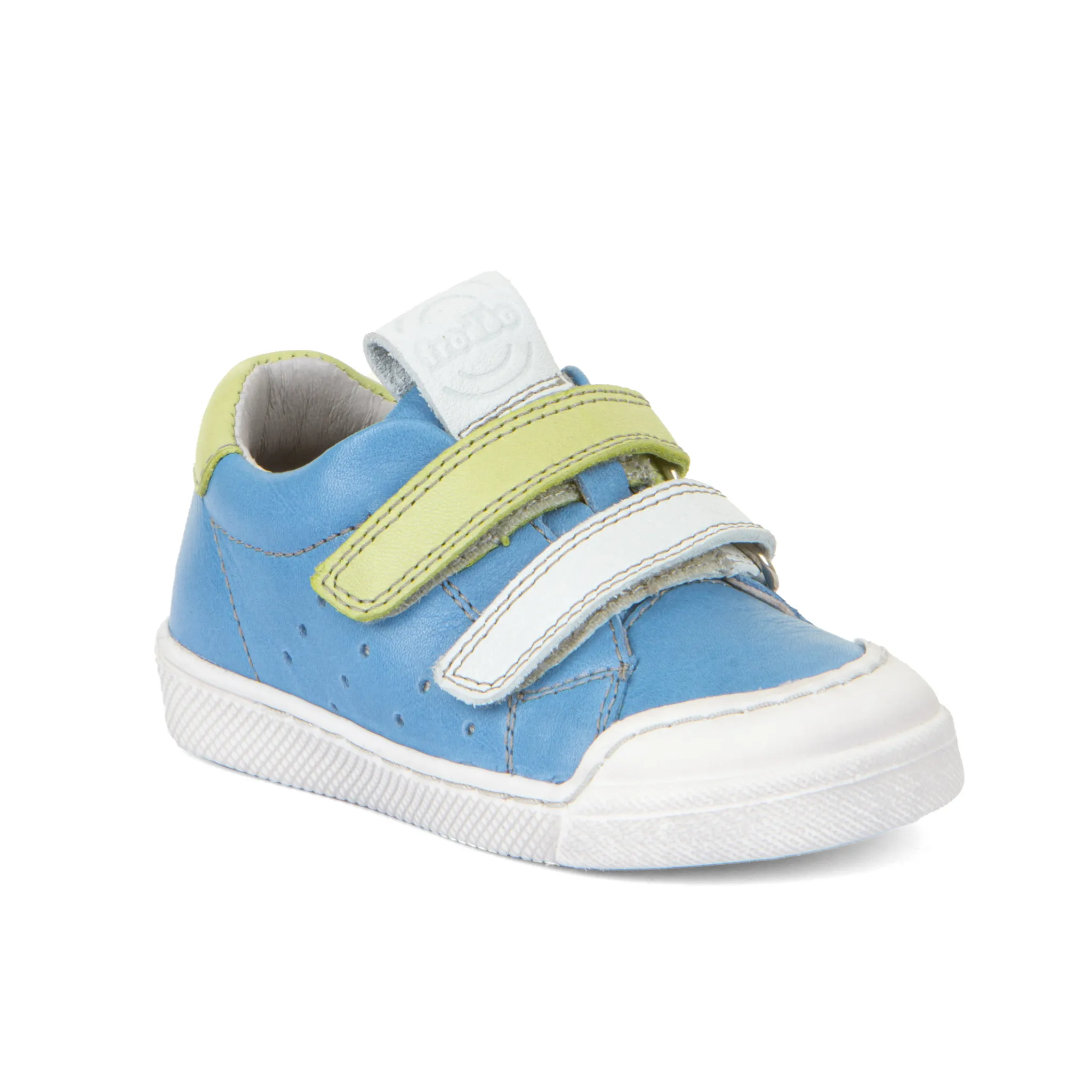 Froddo Boys Girls Casual Sneakers with Velcro Strap - Light Blue & White for School, Play & Everyday Wear