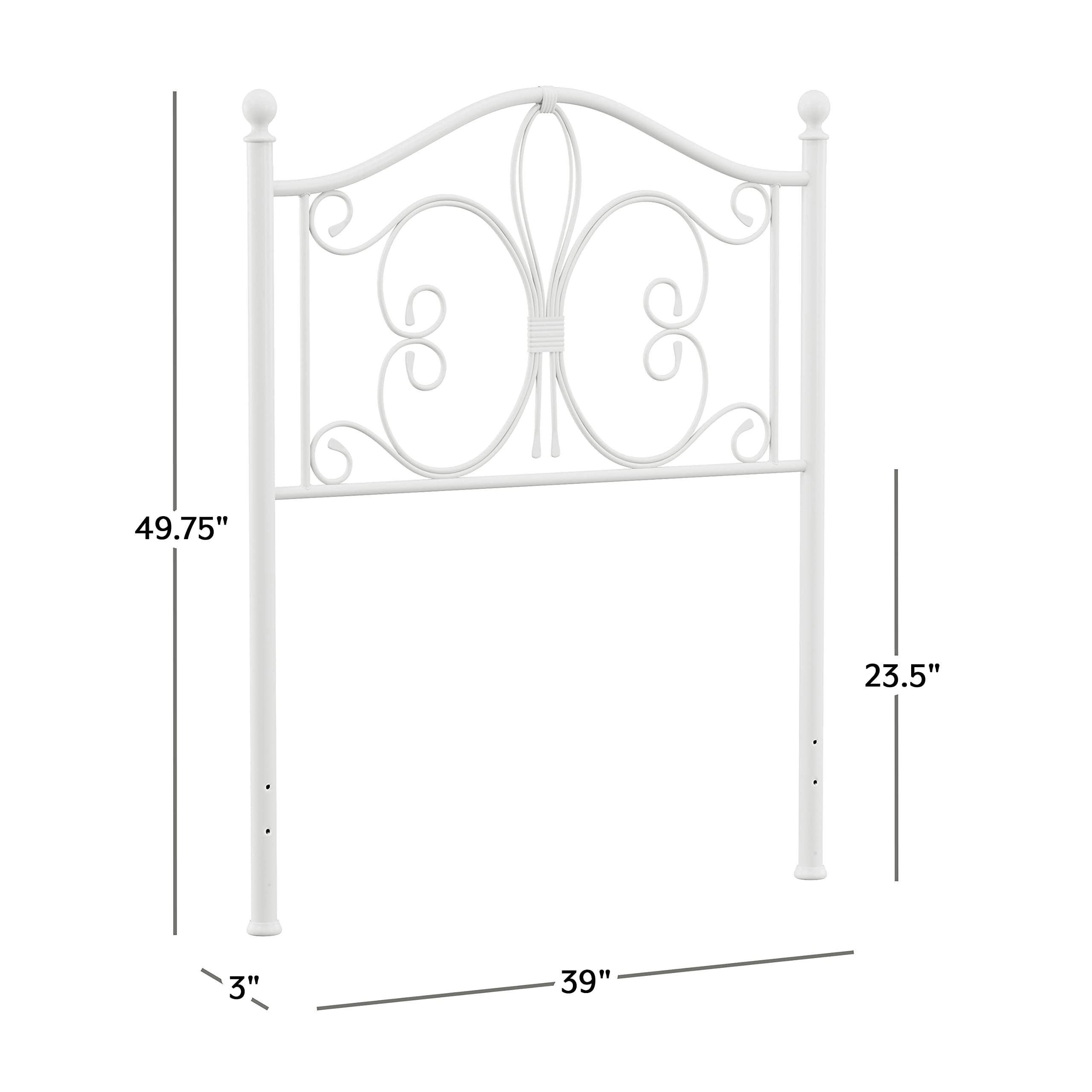 Hillsdale Ruby Twin Headboard - White Wooden Bed Frame Without Footboard | Perfect for Kids' Rooms, Guest Bedrooms & Small Spaces