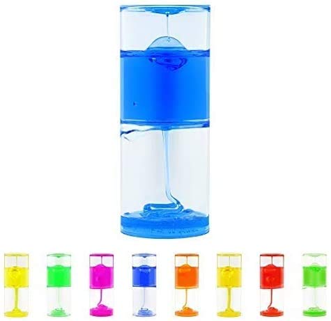 Playlearn 8-Inch Sensory Ooze Tube Liquid Timer - Calming Visual Toy for Kids with ADHD, Autism & Stress Relief - Slow Flow Red Sensory Tube for Classrooms, Therapy & Home Use