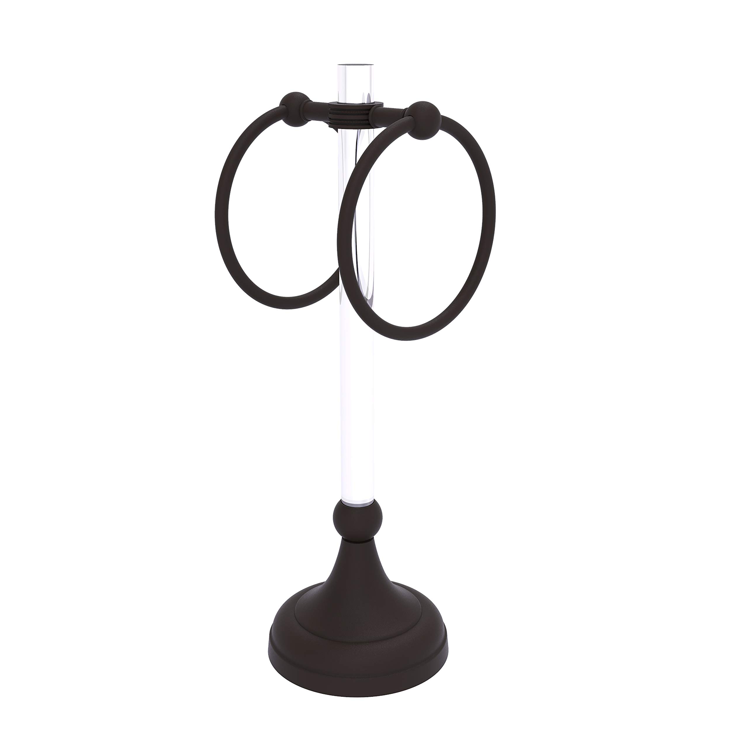 Allied Brass PG-TRSD-10 Pacific Grove Collection 2 Vanity Top Ring with Dotted Accents - Oil Rubbed Bronze Guest Towel Holder for Bathroom & Powder Room Decor