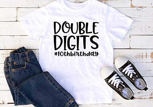 Double Digits Birthday Shirt for Girls - 10th Birthday T-Shirt, Long Sleeve, Sweatshirt & Hoodie - Perfect for 10 Year Old Celebrations, Parties & Photo Shoots