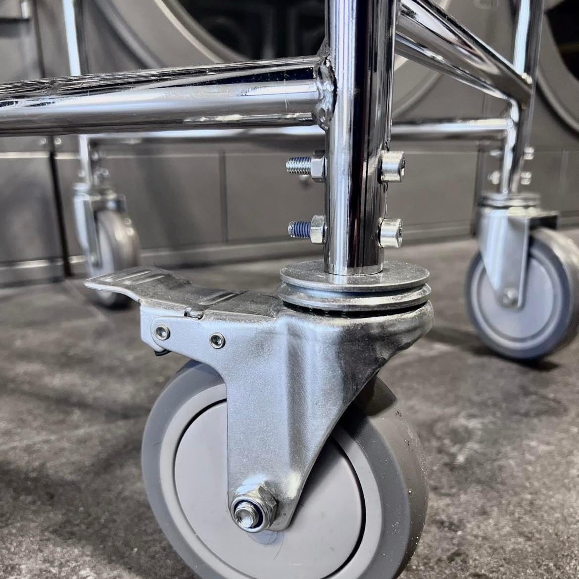 Commercial Laundry Cart with Removable Handle - Heavy Duty LVP Workhorse for Hotels, Hospitals & Laundromats (Black/Silver)