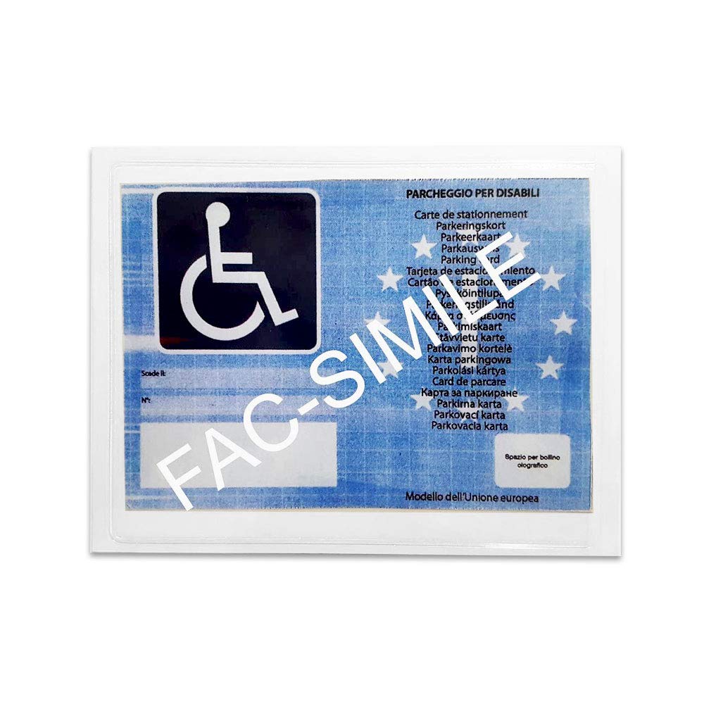 Quattroerre 1609 Disabled Parking Permit Holder - Premium PVC ID Card Wallet for Handicap Placards - Perfect for Car, Home & Travel Use