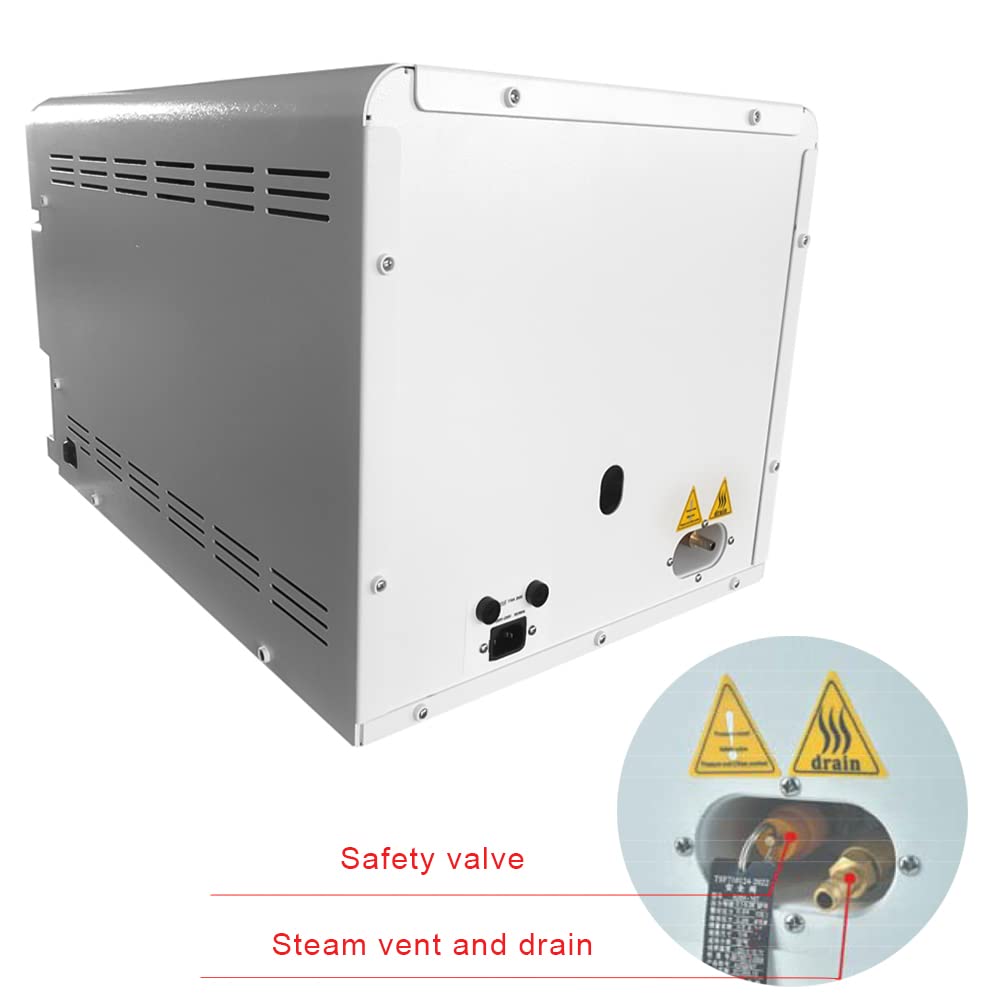 JC-23 Digital LED Screen Automatic Steam Sterilizer - High Temperature Class N Lab Autoclave with Temperature Control & Anti-Dry Burn - Perfect for Medical Equipment, Dental Tools & Laboratory Instrument Sterilization