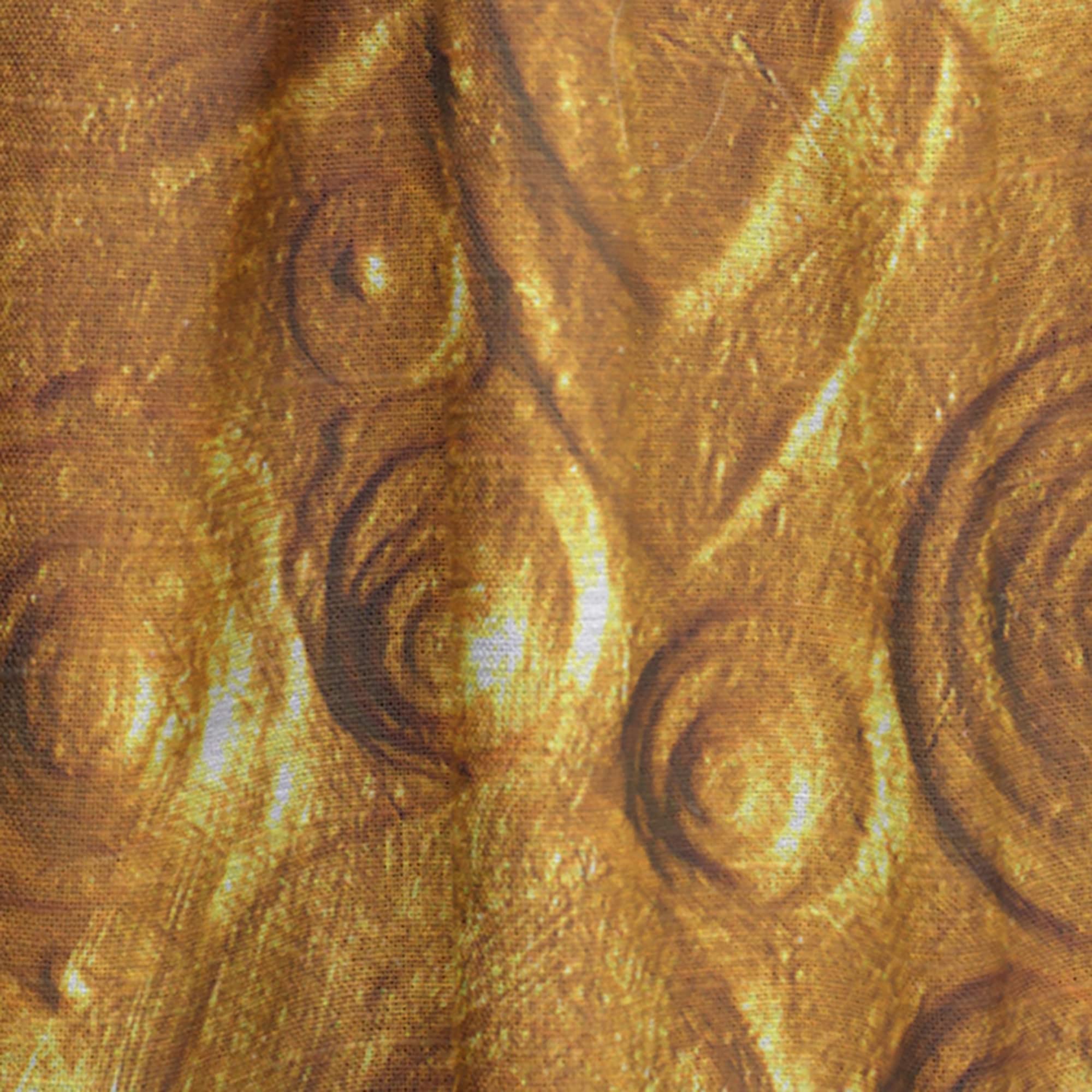 DesignQ Embossed Golden Flowers Thermal Insulated Curtains - Single Panel 52x63 Inches - Elegant Window Treatments for Bedroom & Living Room | Perfect for Home Decor, Light Control & Energy Efficiency