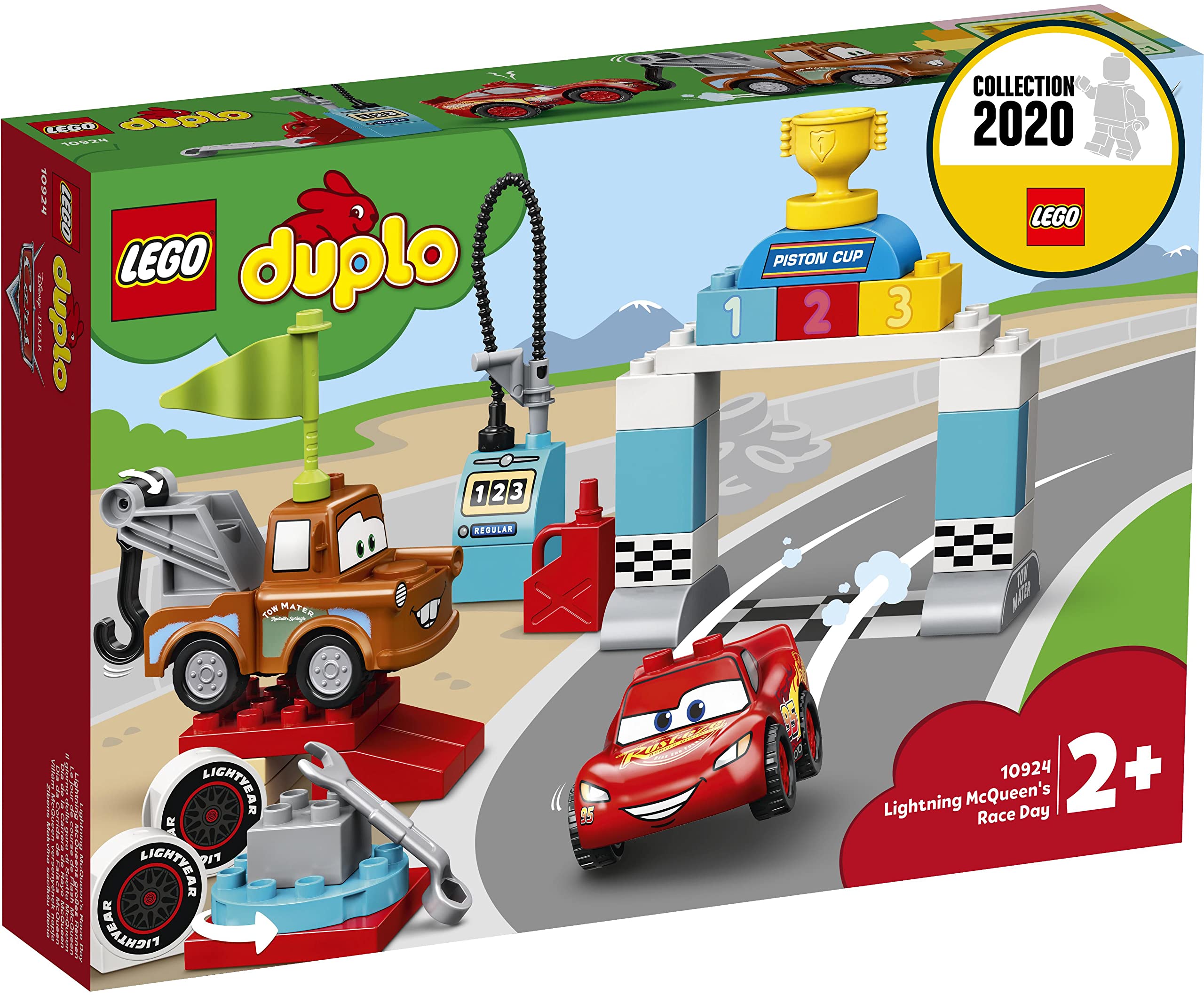 LEGO 10924 Duplo Disney Pixar Cars Race Day with Lightning McQueen - Toddler Building Toy for Creative Play & Early Learning - Perfect Birthday Gift for Kids Ages 2-5 Years Old