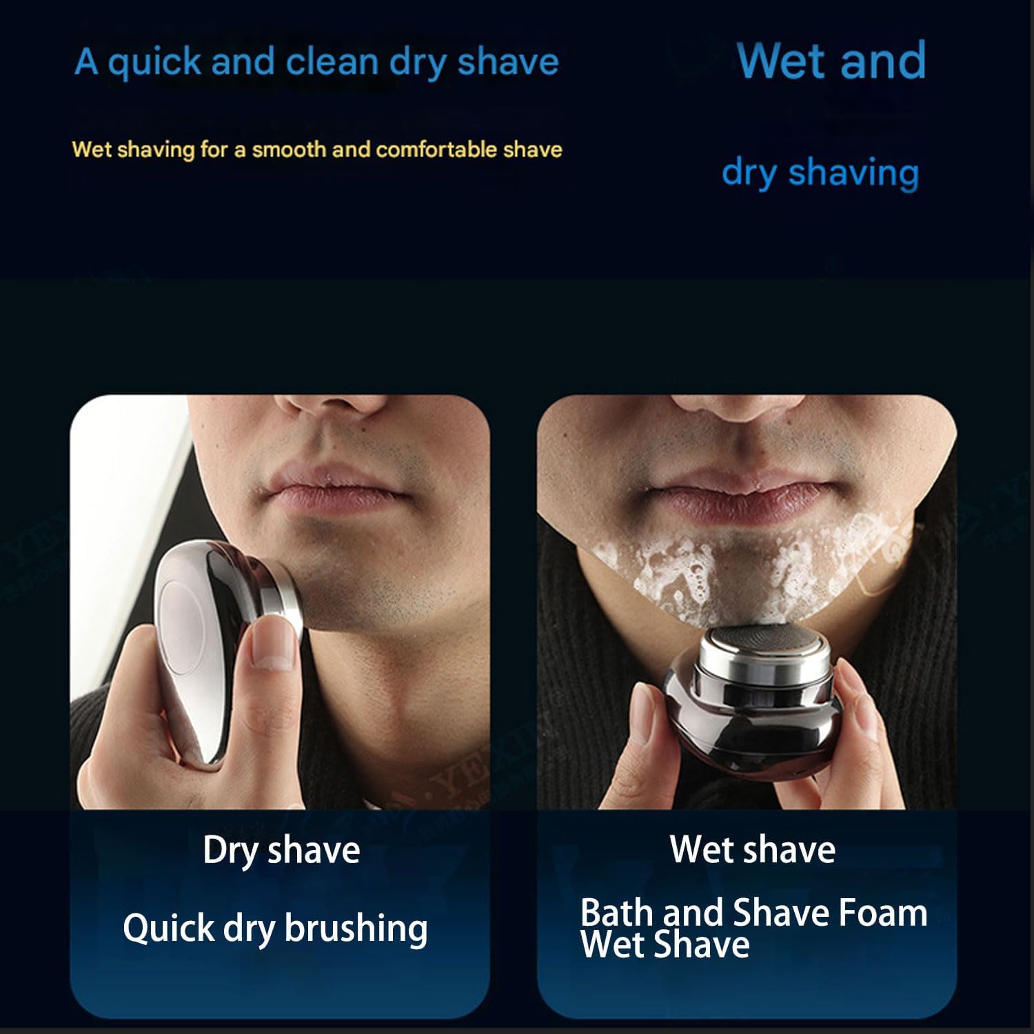 Berbiget Electric Shaver - Portable Mini USB Rechargeable Waterproof Beard Trimmer for Men - Travel, Home & Office Use - Compact Pocket Size (2 Pack) - Perfect for Grooming On The Go, Business Trips & Daily Shaving