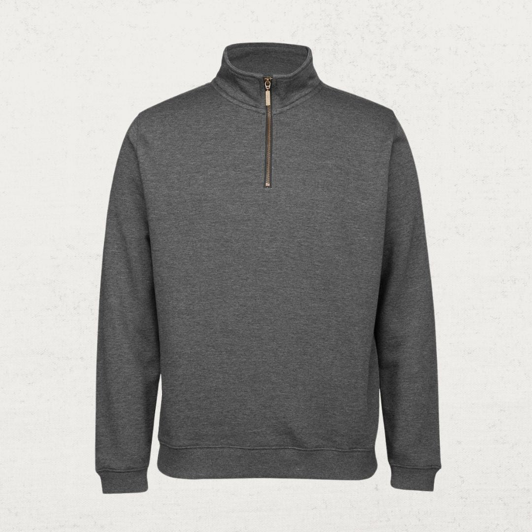 Men's Cotton 1/2 Zip Sweatshirt - Soft Brass Color Pullover for Casual Wear | Perfect for Fall Layering & Outdoor Activities