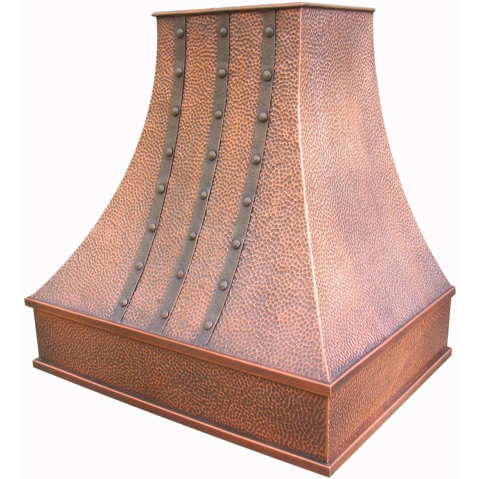 SINDA Tuscan Copper Range Hood H7TR - 36 Inch Stainless Steel Kitchen Vent Hood with LED Lights - Perfect for Italian and Mediterranean Style Kitchens